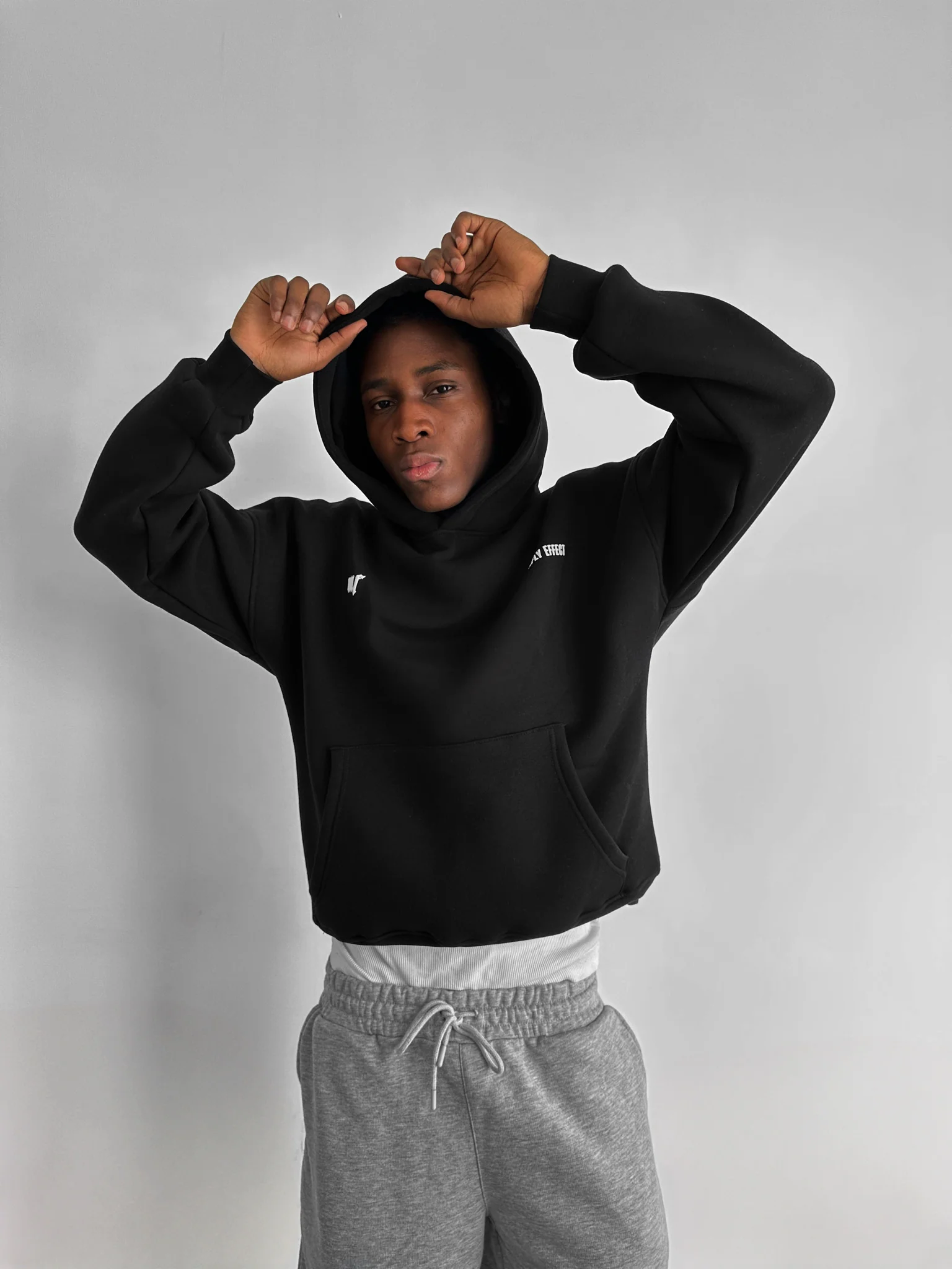 Oversize Butterfly Effect Hoodie - Black and Anthracite - Image 4