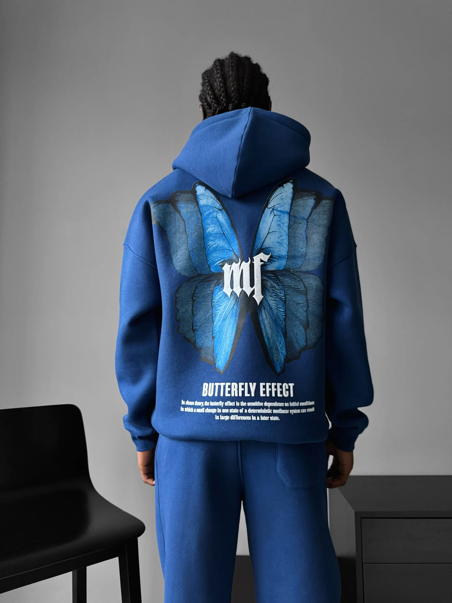 Oversize Butterfly Effect Hoodie - Navy Peony - Image 5