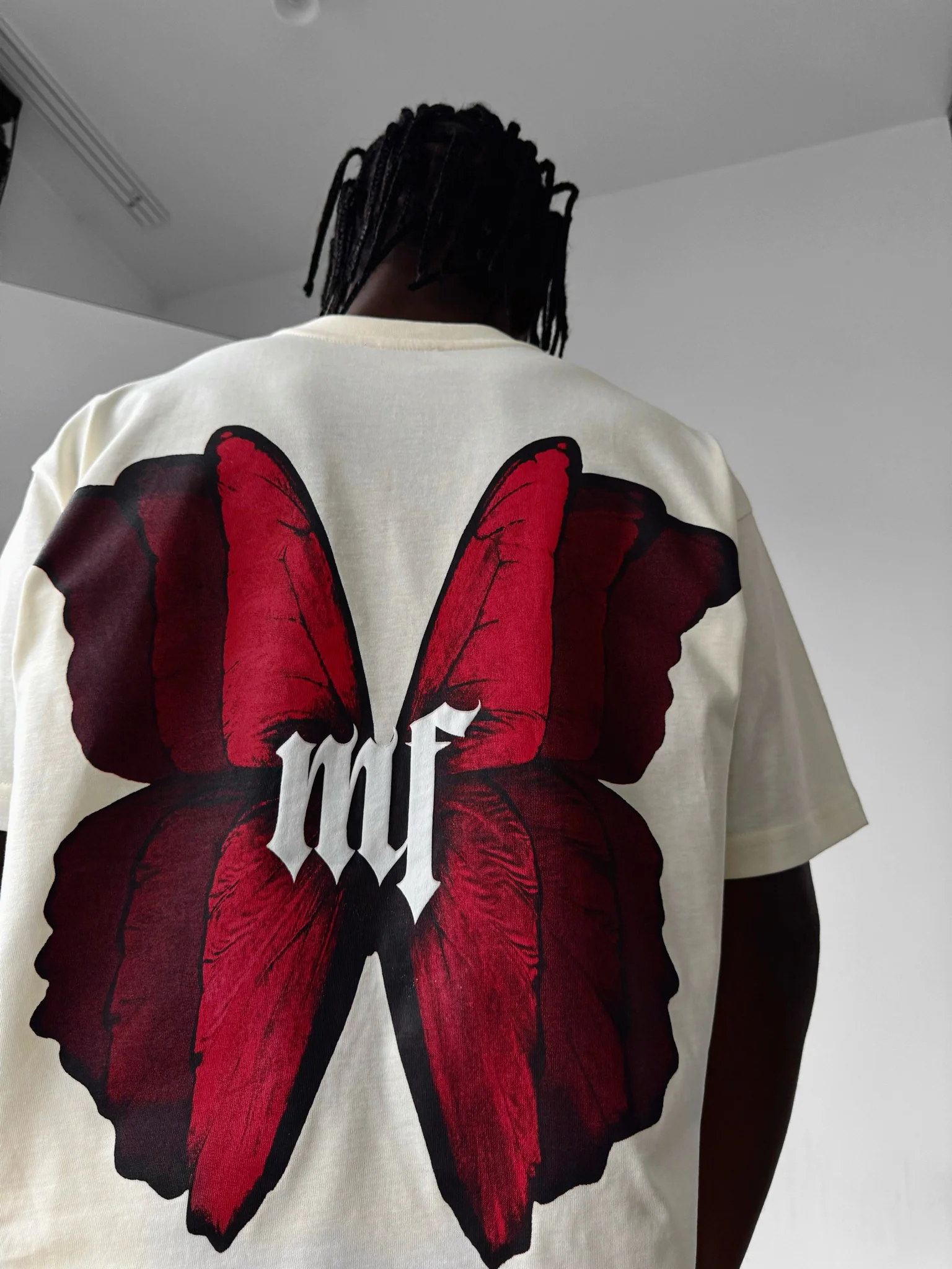 Oversize 'Butterfly Effect' T-Shirt - Antique White - Image 2