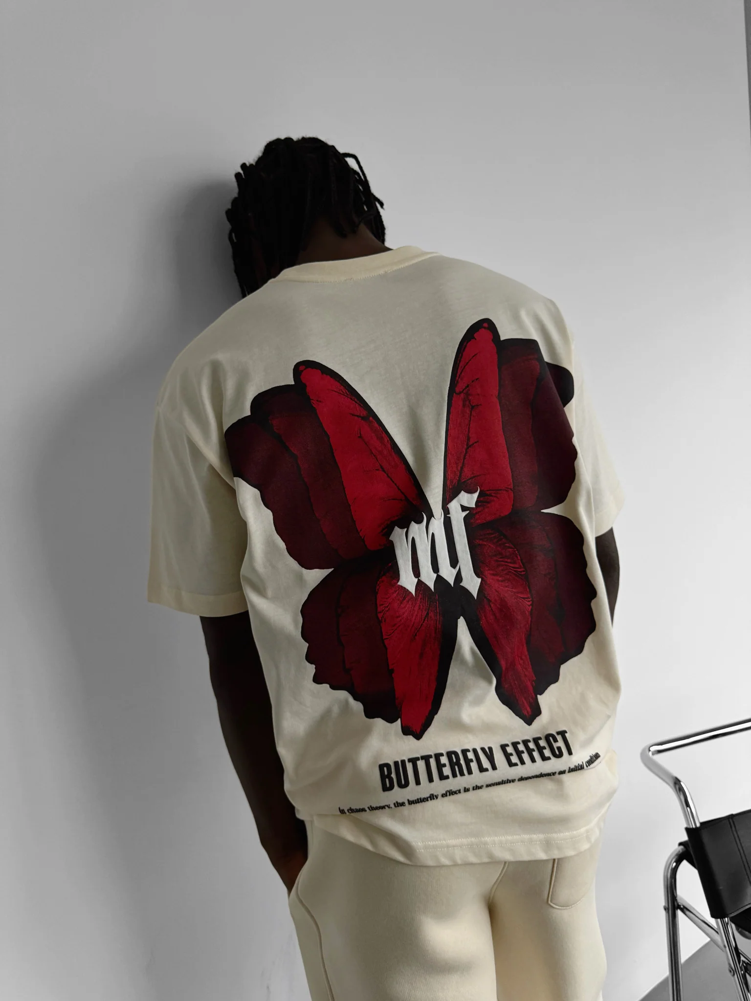 Oversize 'Butterfly Effect' T-Shirt - Antique White - Image 5