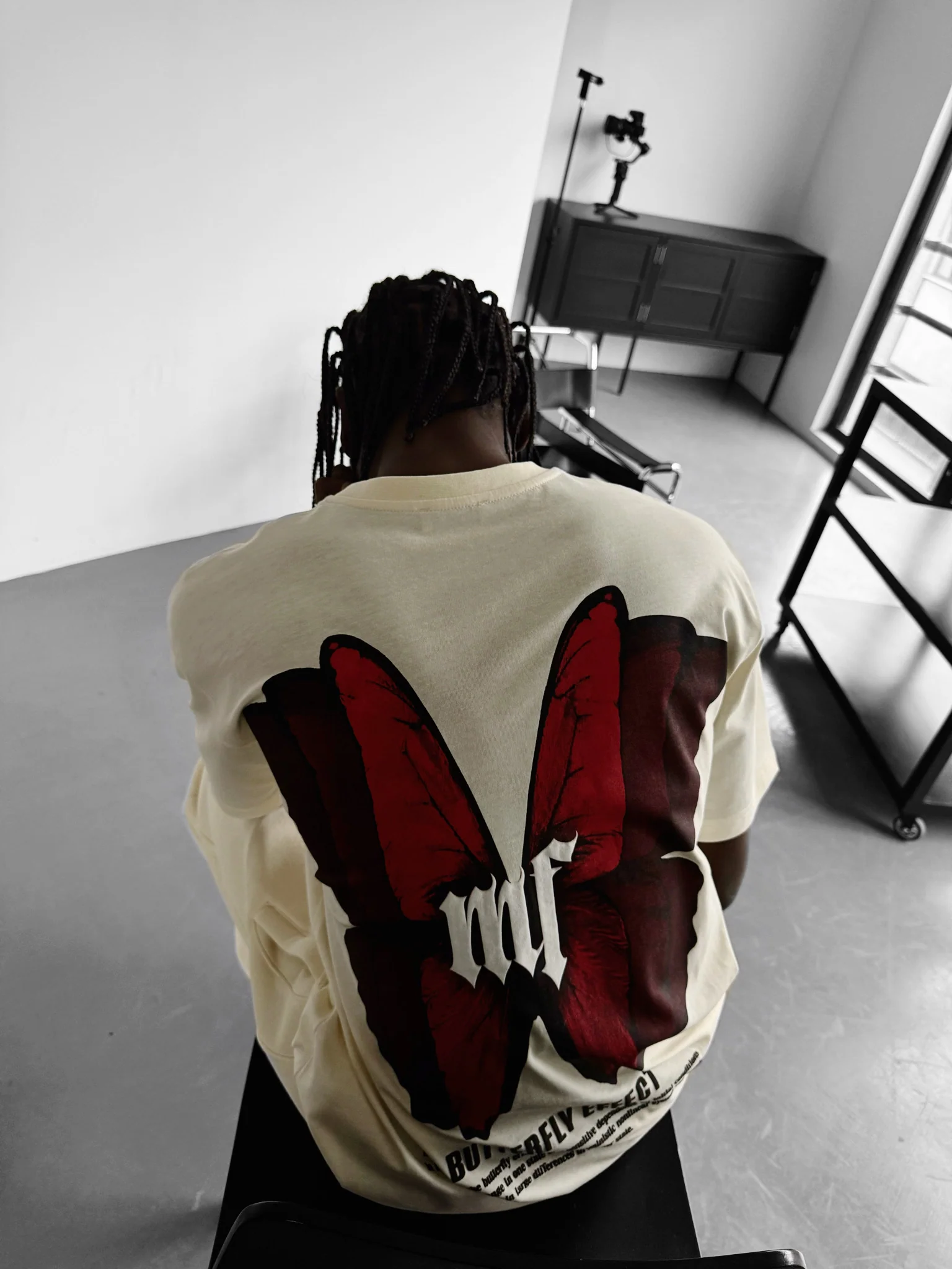 Oversize 'Butterfly Effect' T-Shirt - Antique White - Image 6