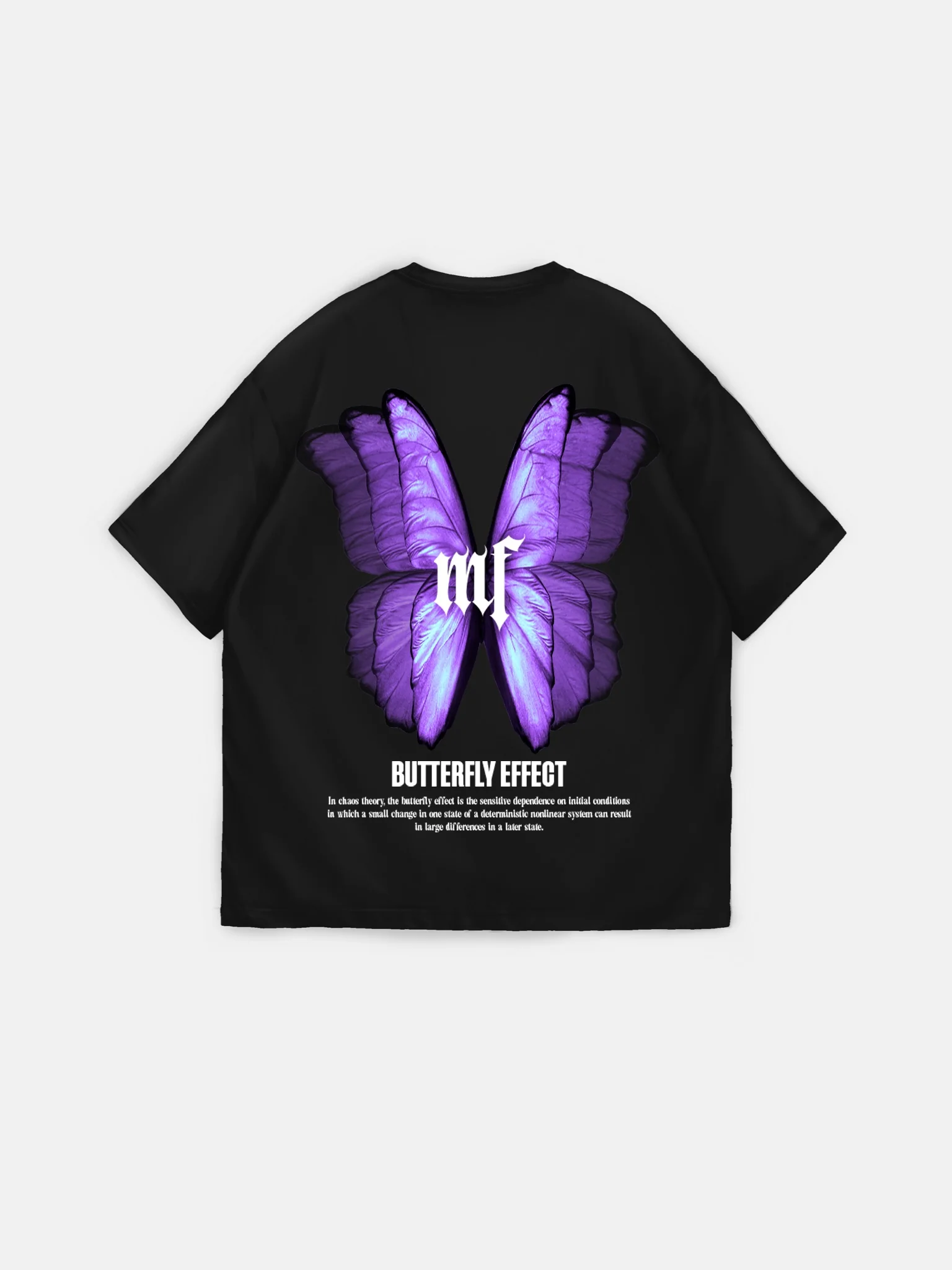 Oversize 'Butterfly Effect' T-Shirt - Black - Image 7