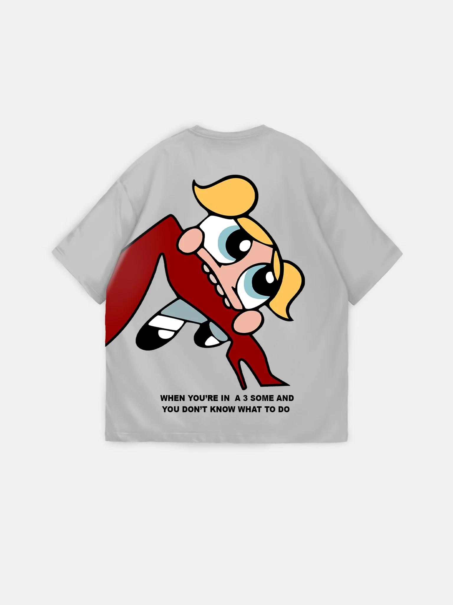 Oversize Comic T-Shirt - Grey - Image 5