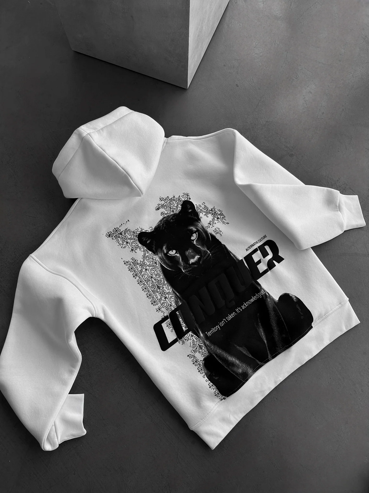 Oversize Conquer Hoodie - Ecru - Image 5