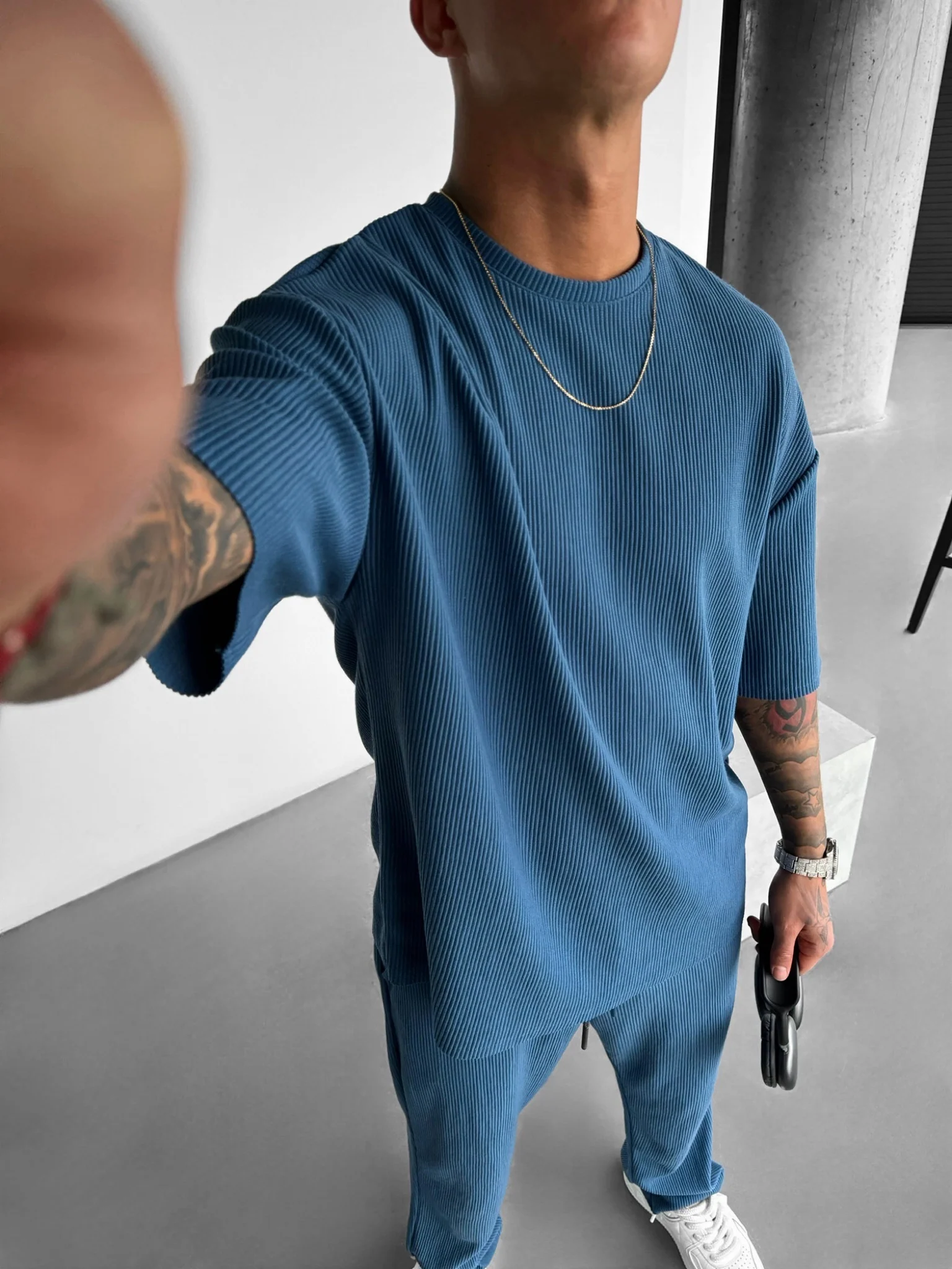 Oversize Cord Tee - Indigo - Image 2