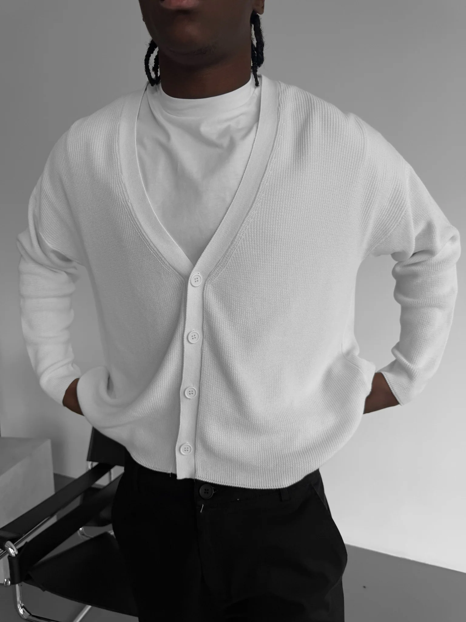 Oversize Crop Cardigan - Ecru