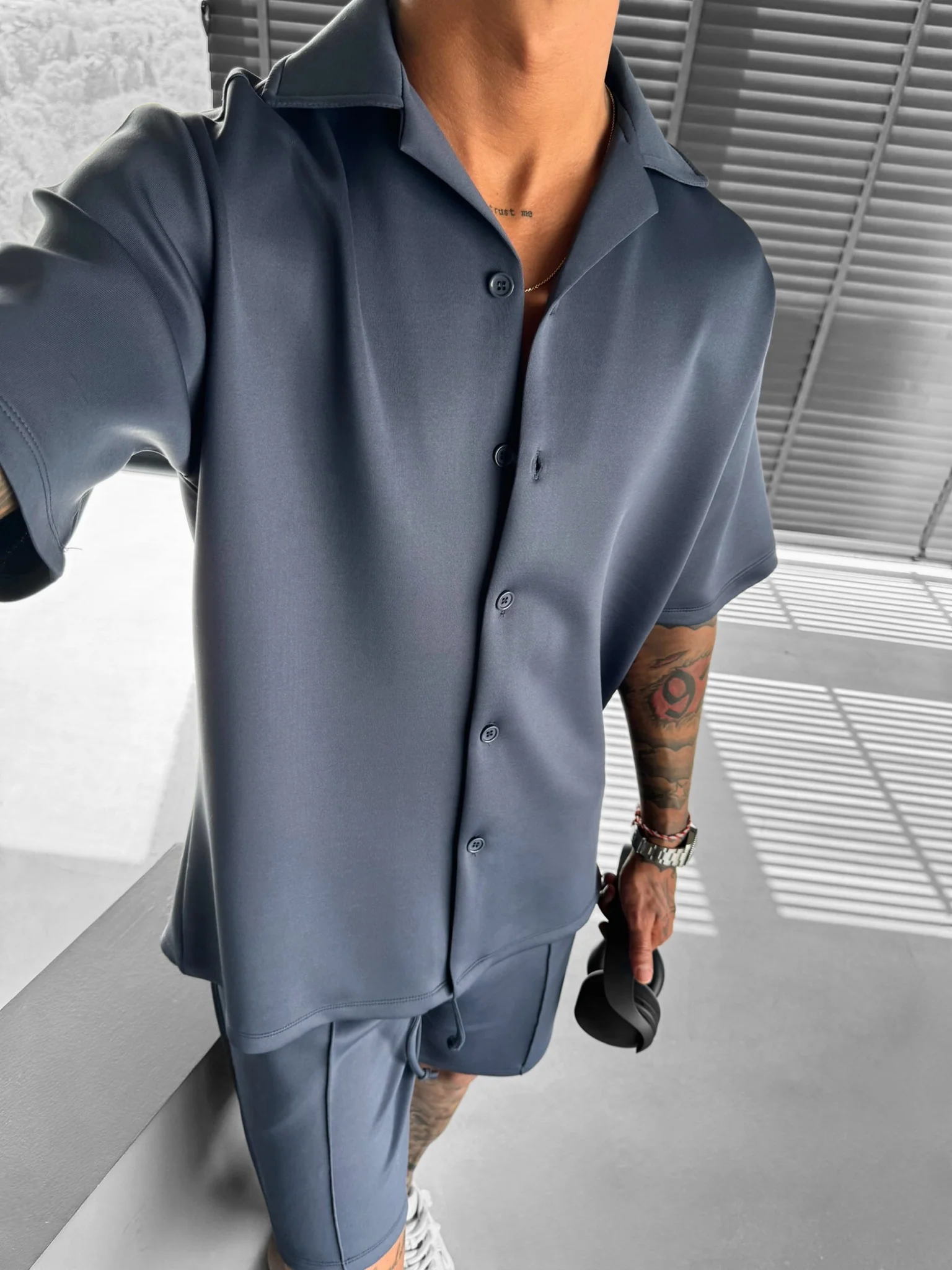 Oversize Diver Shirt - Anthracite - Image 4