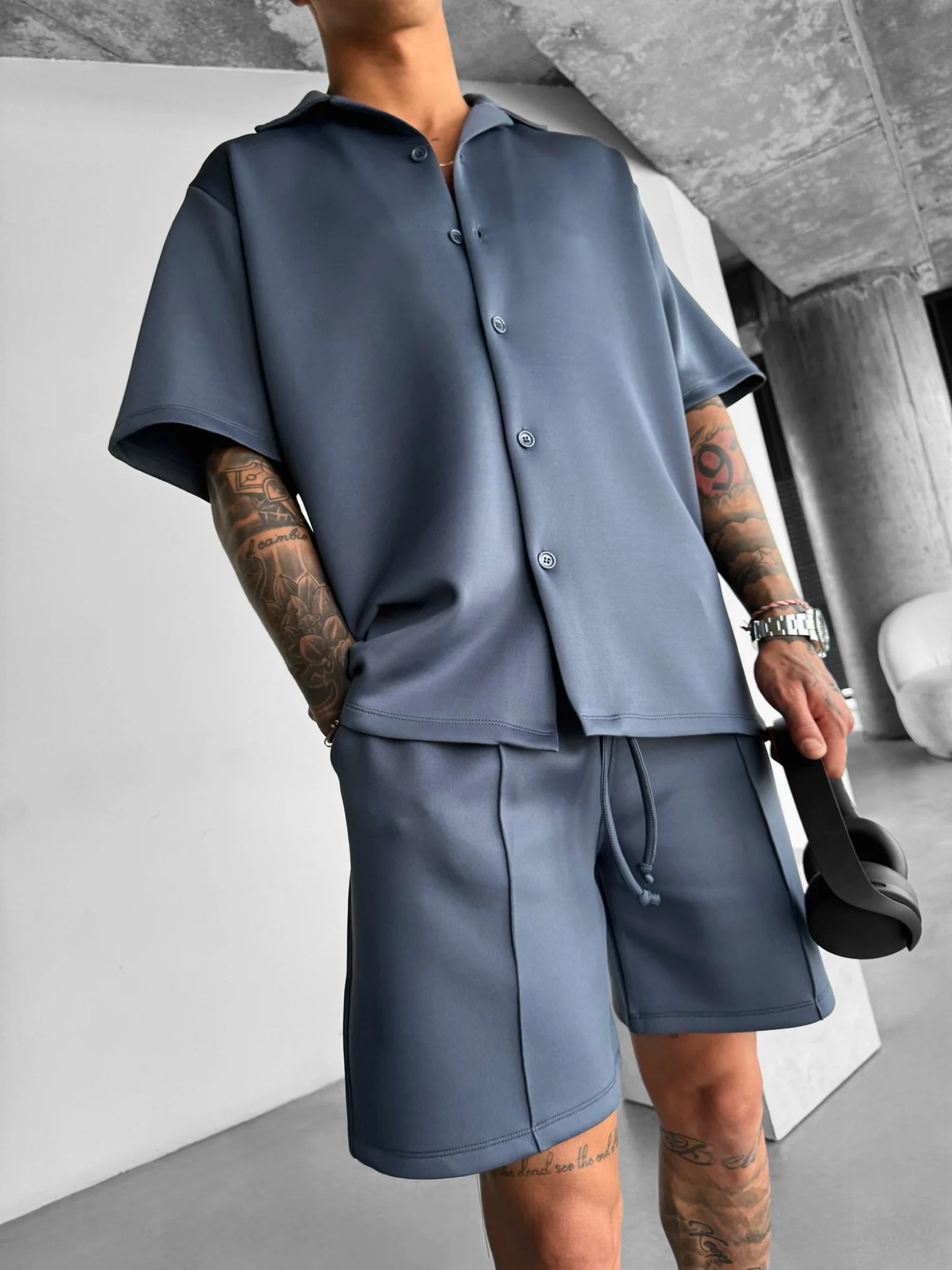 Oversize Diver Shirt - Anthracite - Image 6