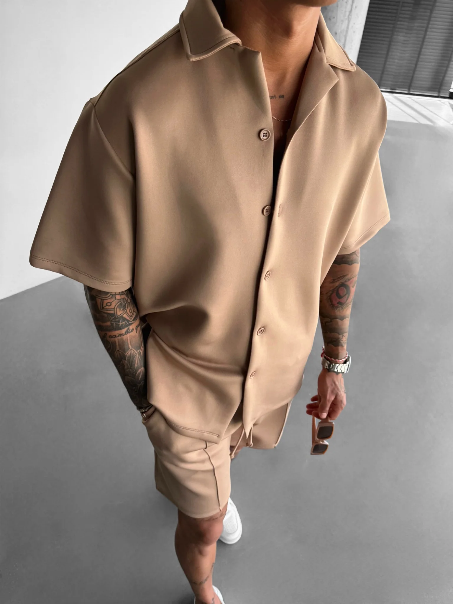 Oversize Diver Shirt - Beige