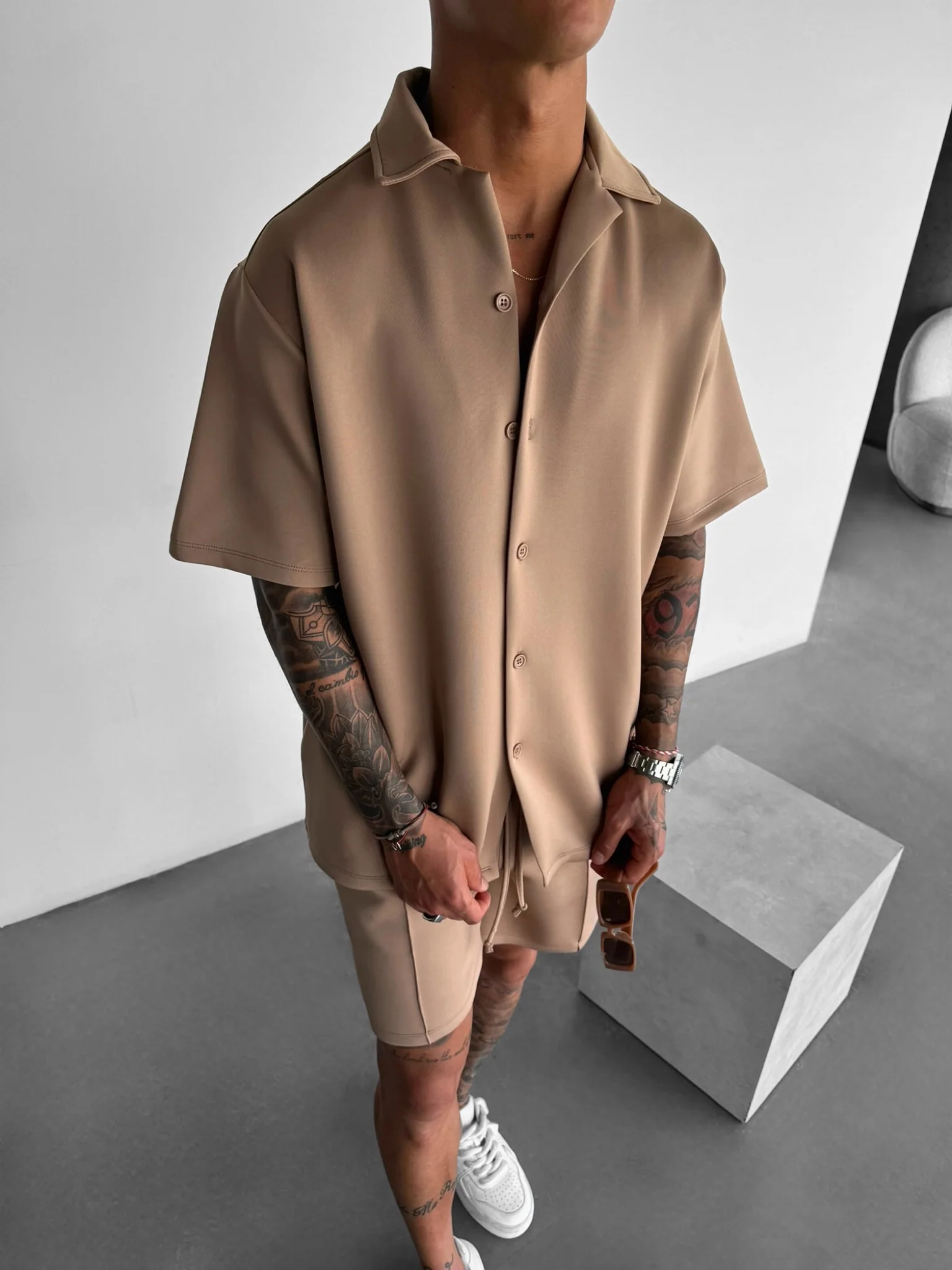 Oversize Diver Shirt - Beige - Image 2