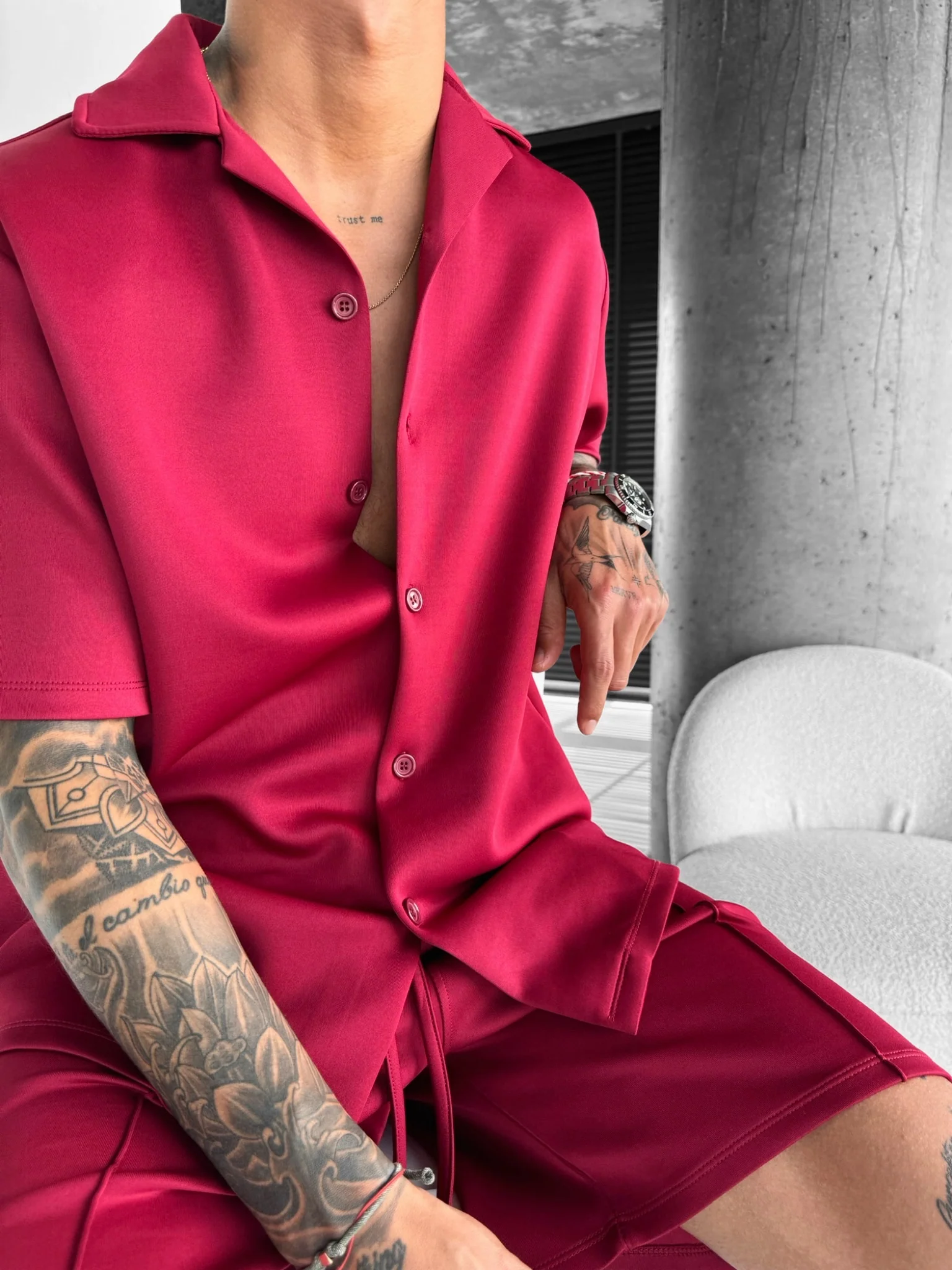 Oversize Diver Shirt - Bordeaux