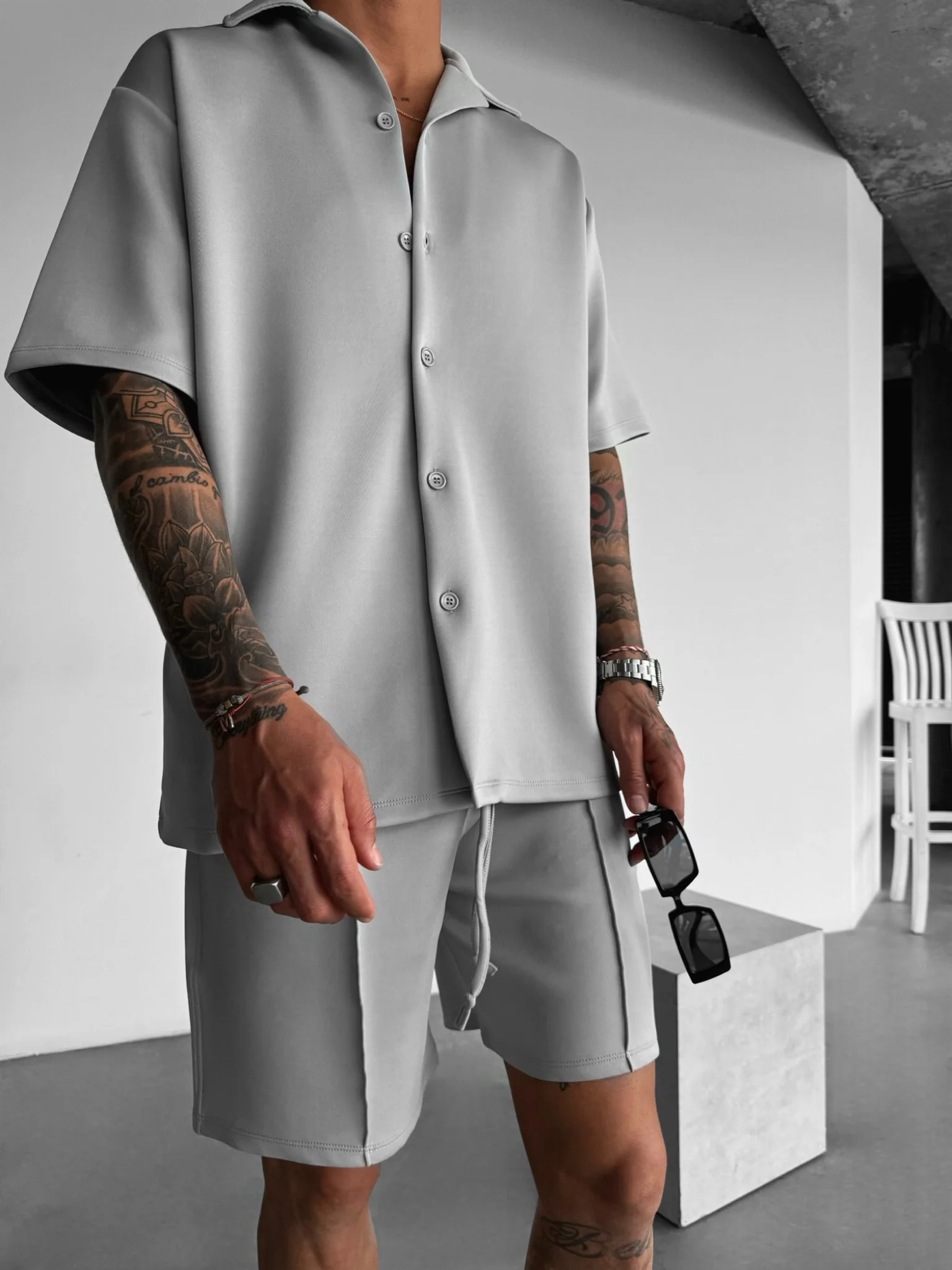 Oversize Diver Shirt - Grey - Image 3