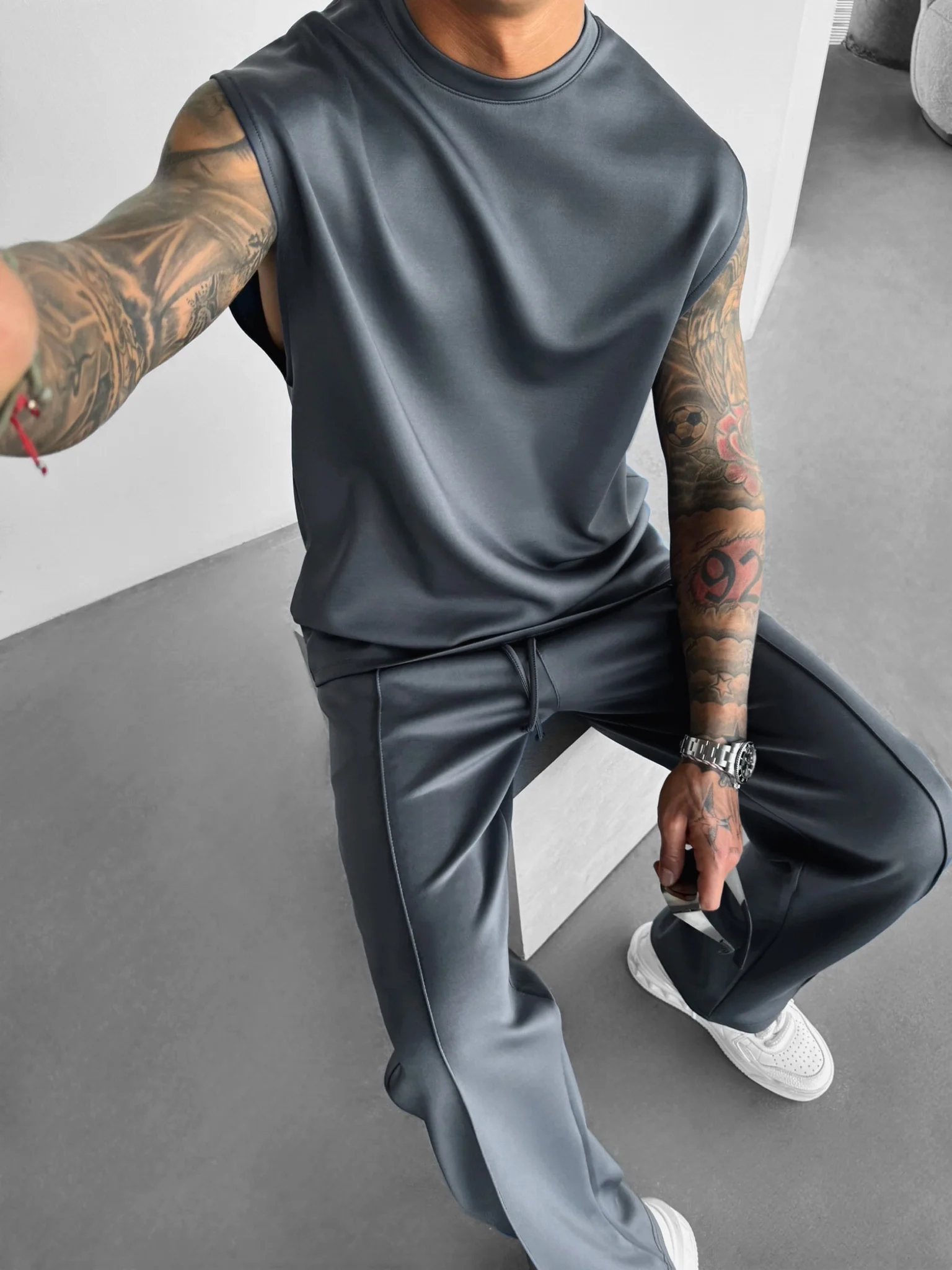 Oversize Diver Tanktop - Anthracite - Image 2