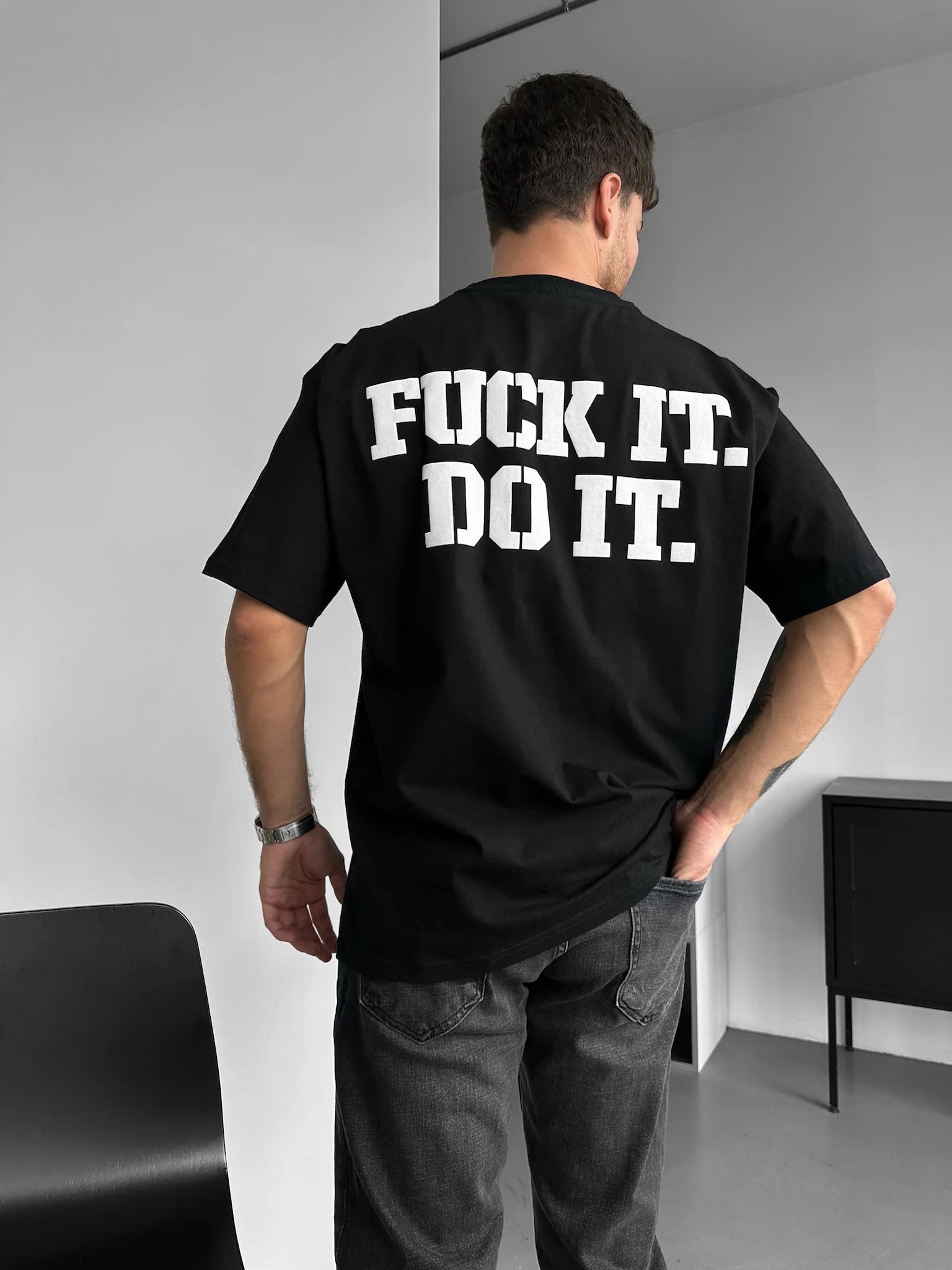 Oversize Do It T-shirt - Black - Image 2