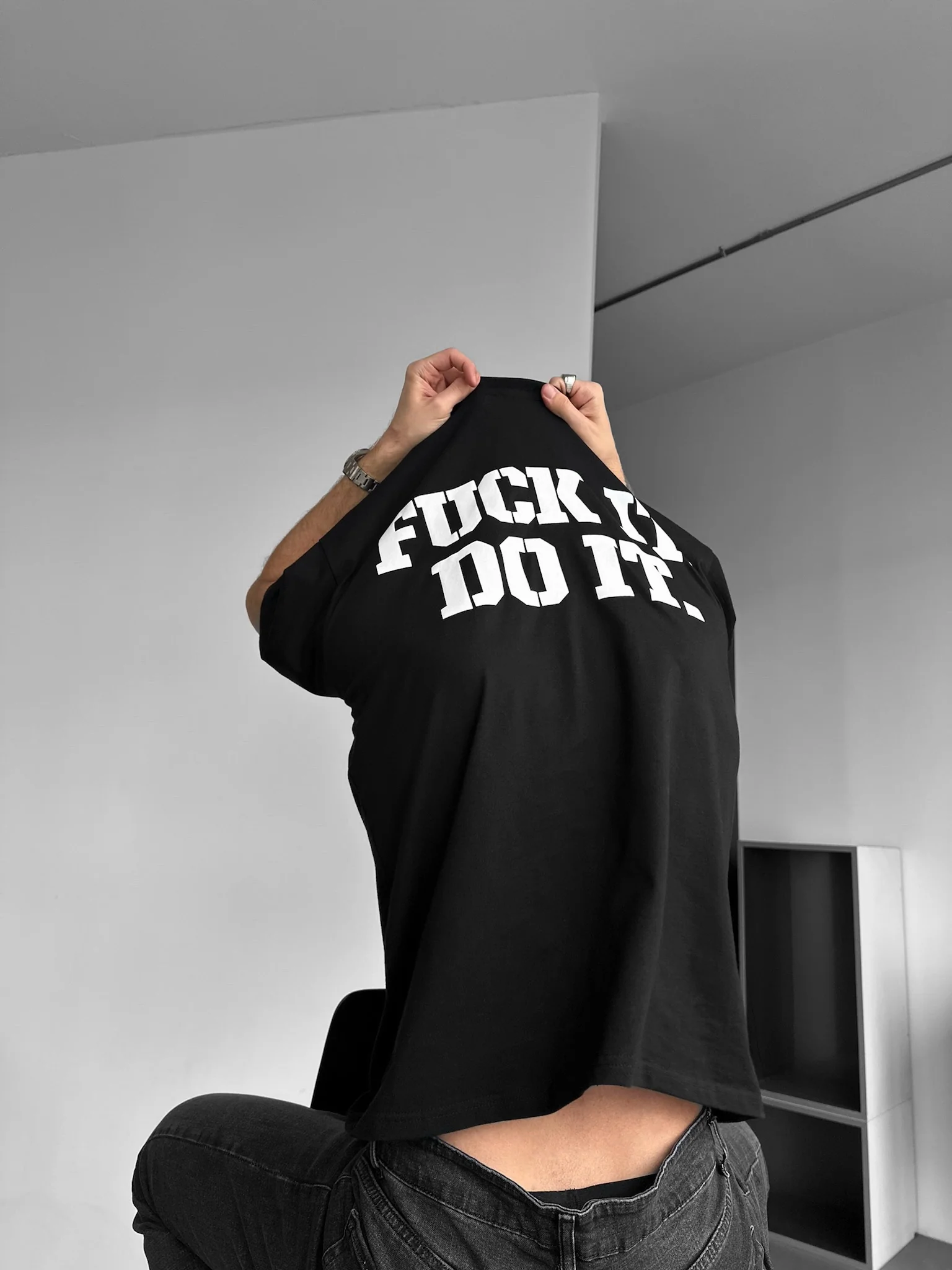 Oversize Do It T-shirt - Black - Image 6