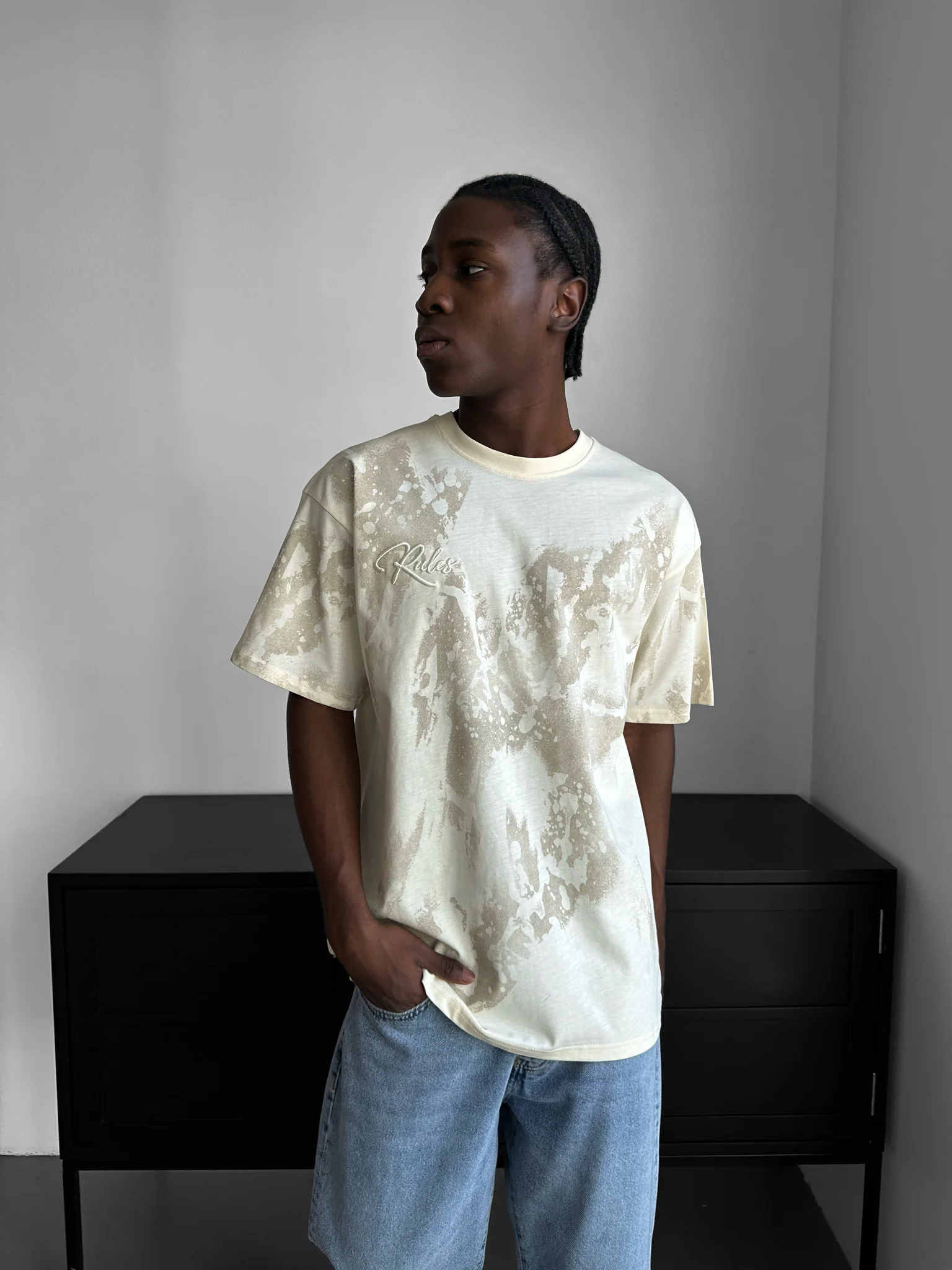 Oversize 'don’t waist it' T-Shirt - Antique White - Image 4