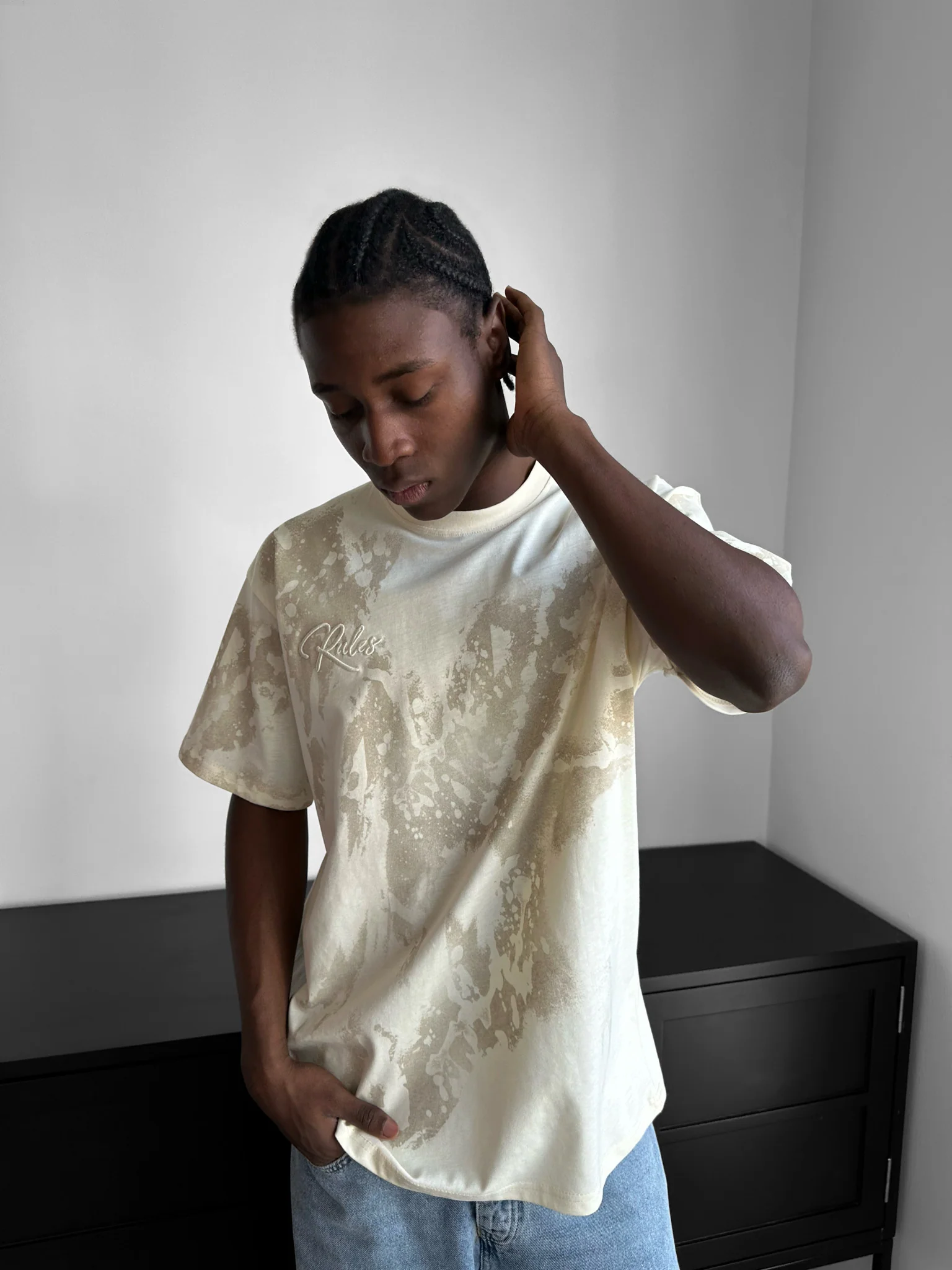 Oversize 'don’t waist it' T-Shirt - Antique White - Image 5