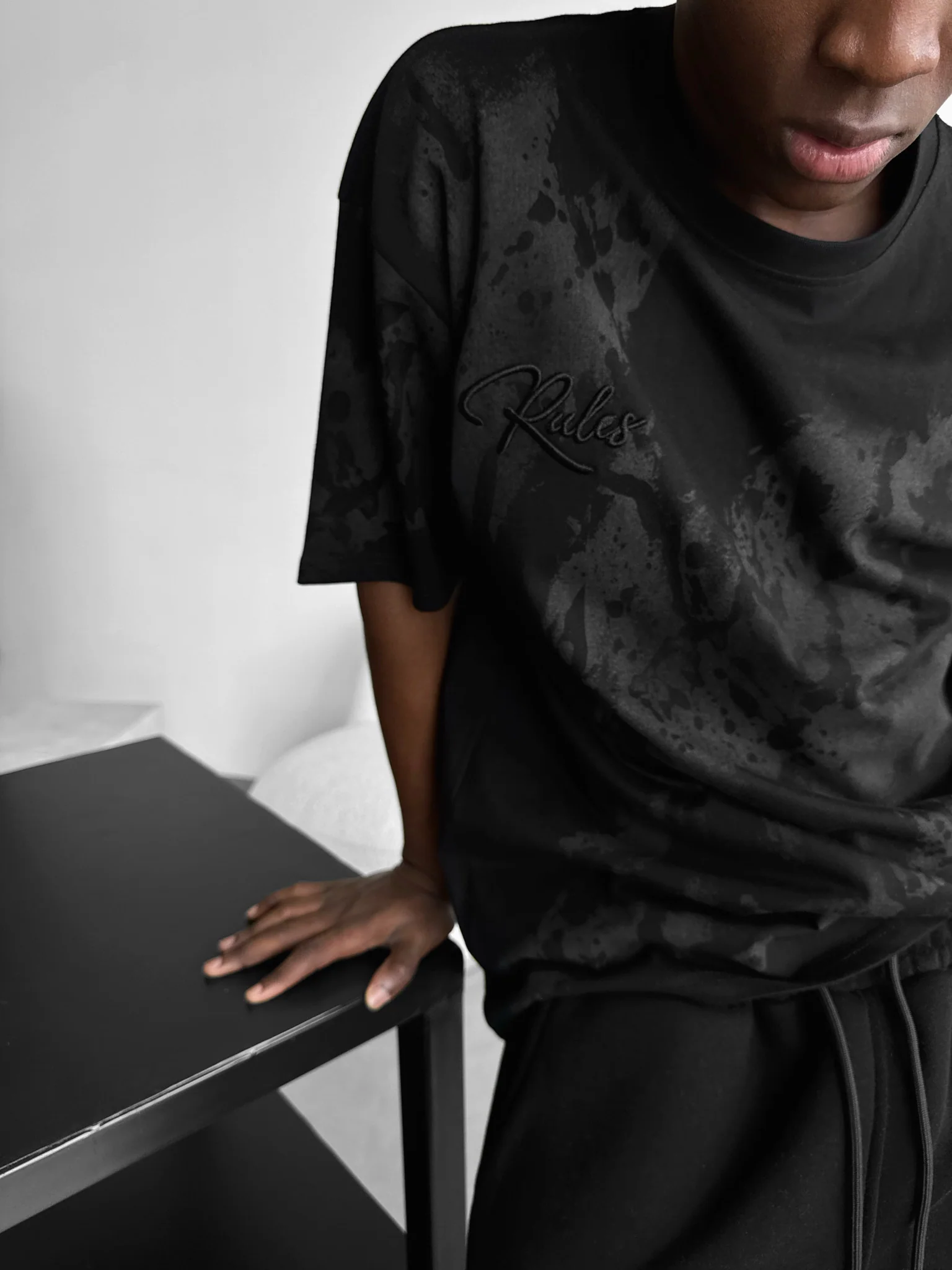 Oversize 'don’t waist it' T-Shirt - Black - Image 6