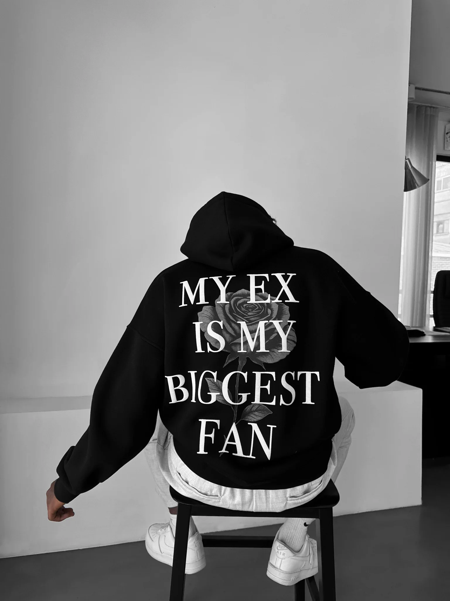 Oversize “EX” Hoodie - Black - Image 2