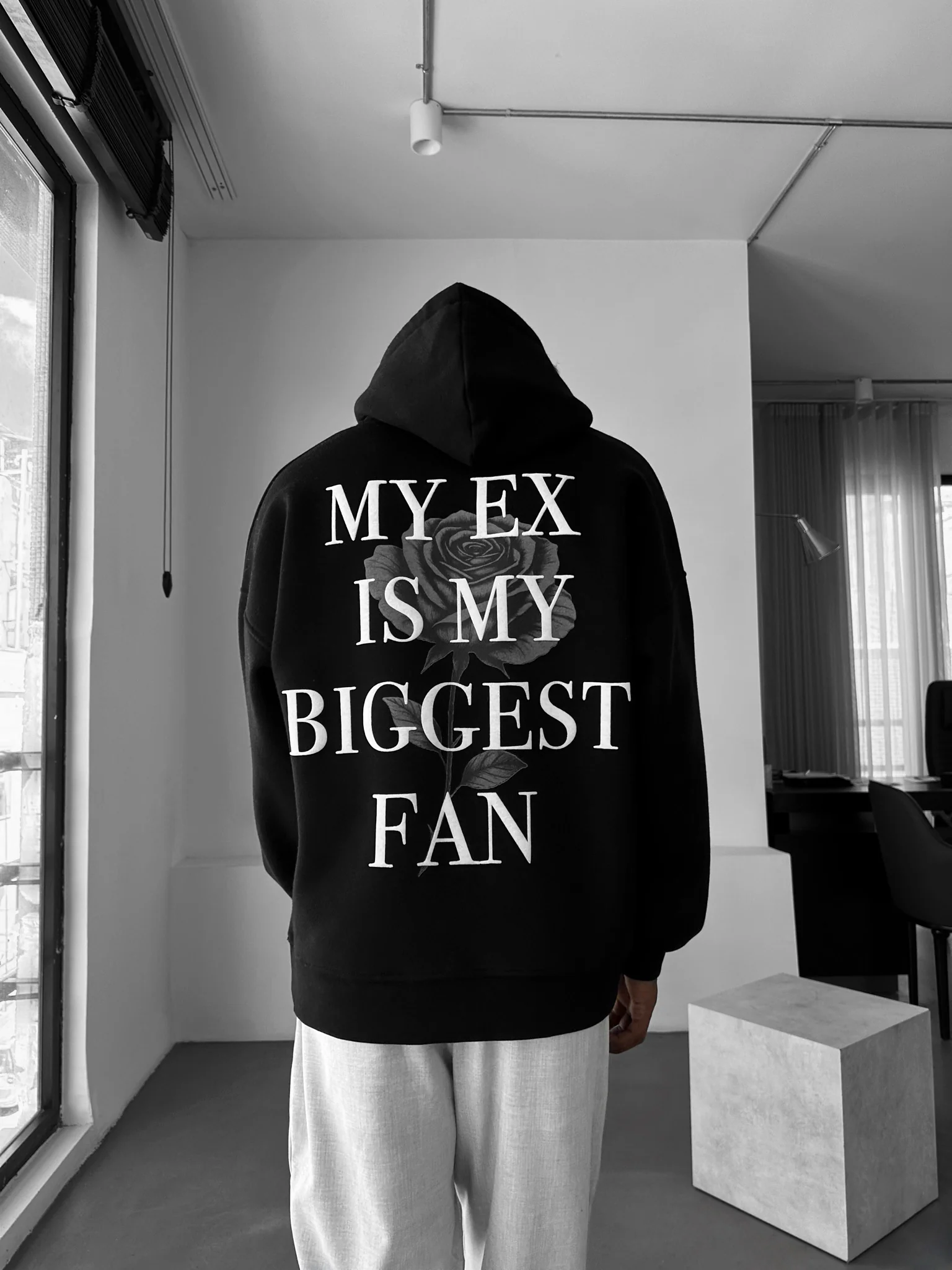 Oversize “EX” Hoodie - Black - Image 3