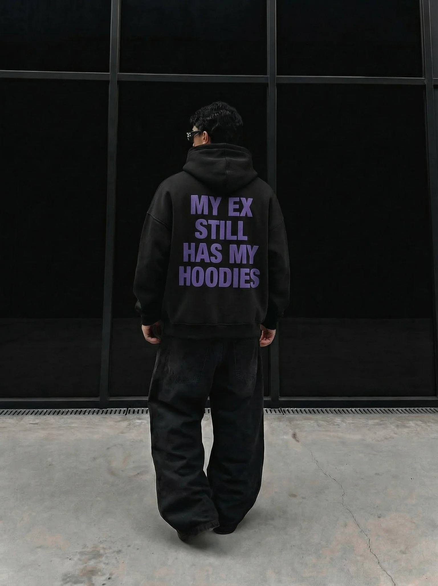 Oversize EX Part II Hoodie - Black and Purple