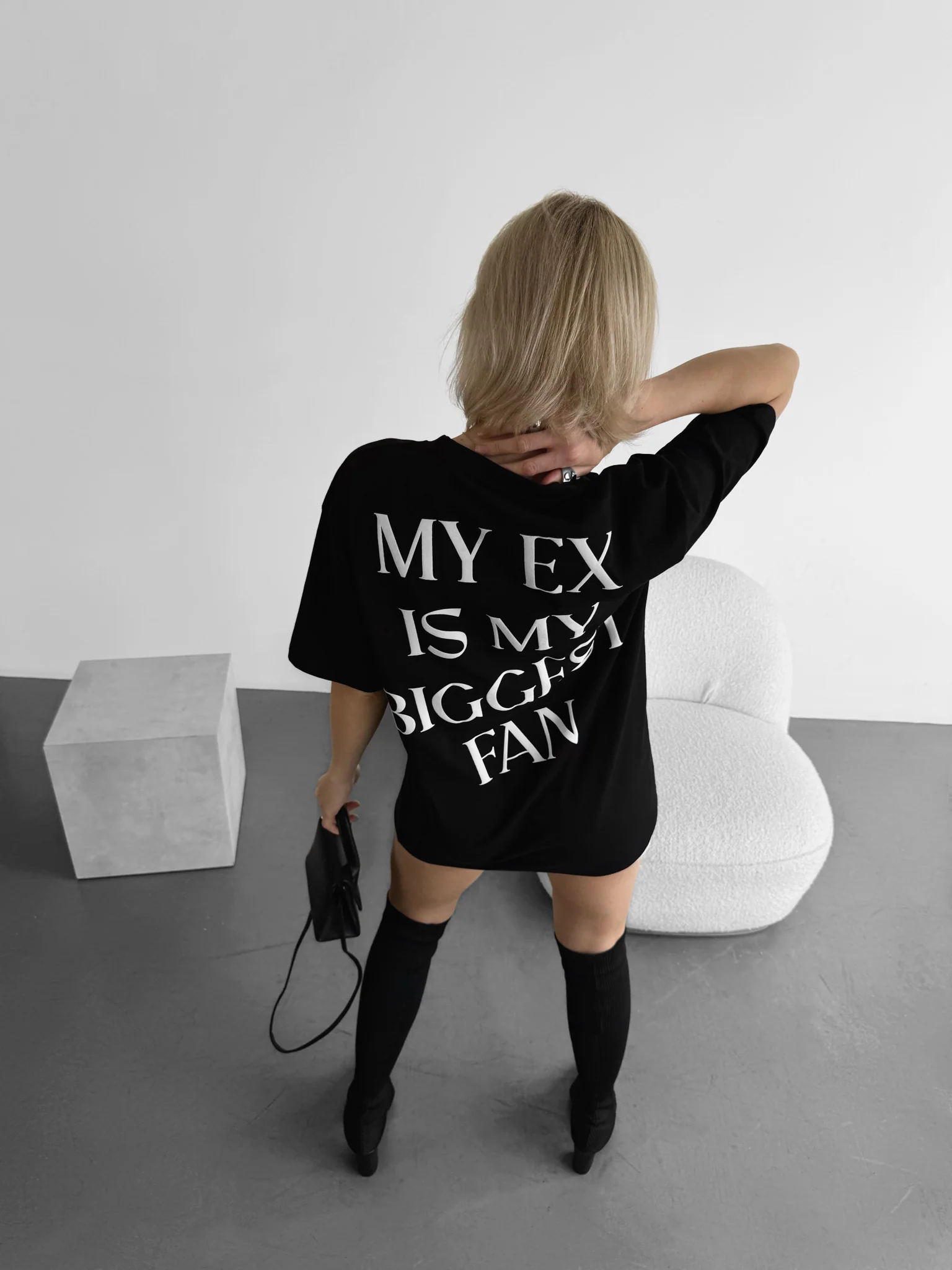 Oversize "EX" T-Shirt - Black - Image 5