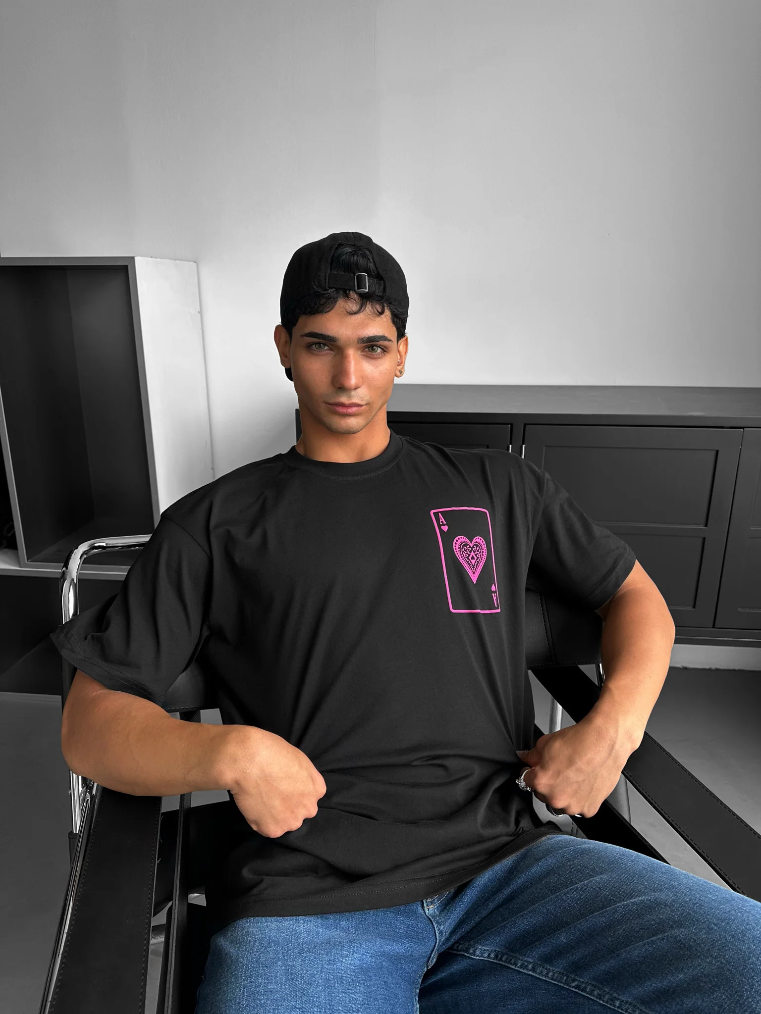 Oversize "EX" T-Shirt - Black and Lila - Image 6