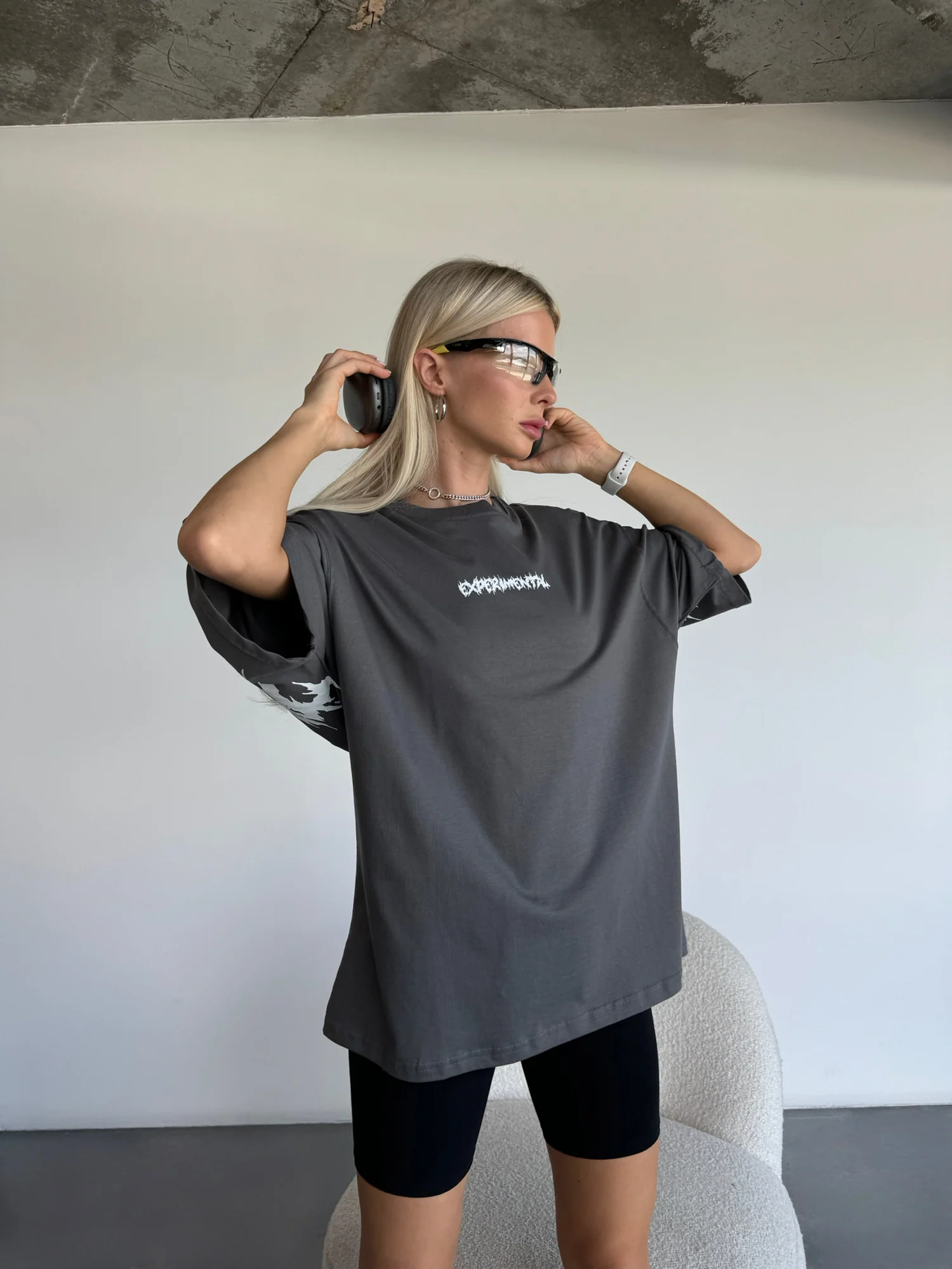 Oversize Experimental T-Shirt - Anthracite - Image 4