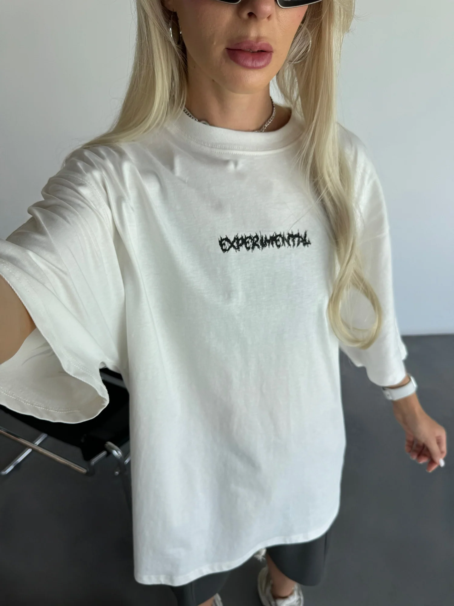 Oversize Experimental T-Shirt - Ecru - Image 6