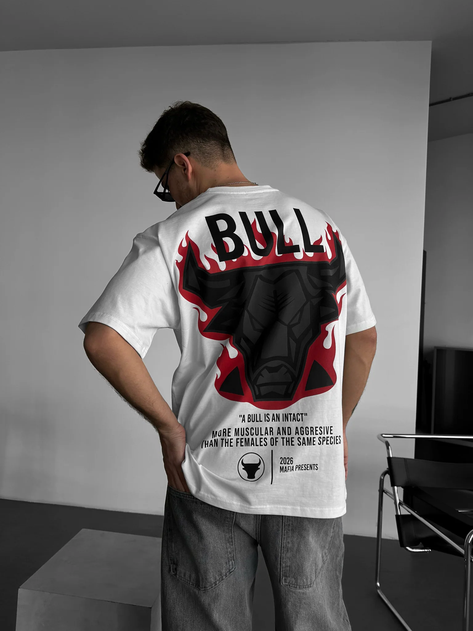 Oversize Fired Bull T-shirt - Ecru