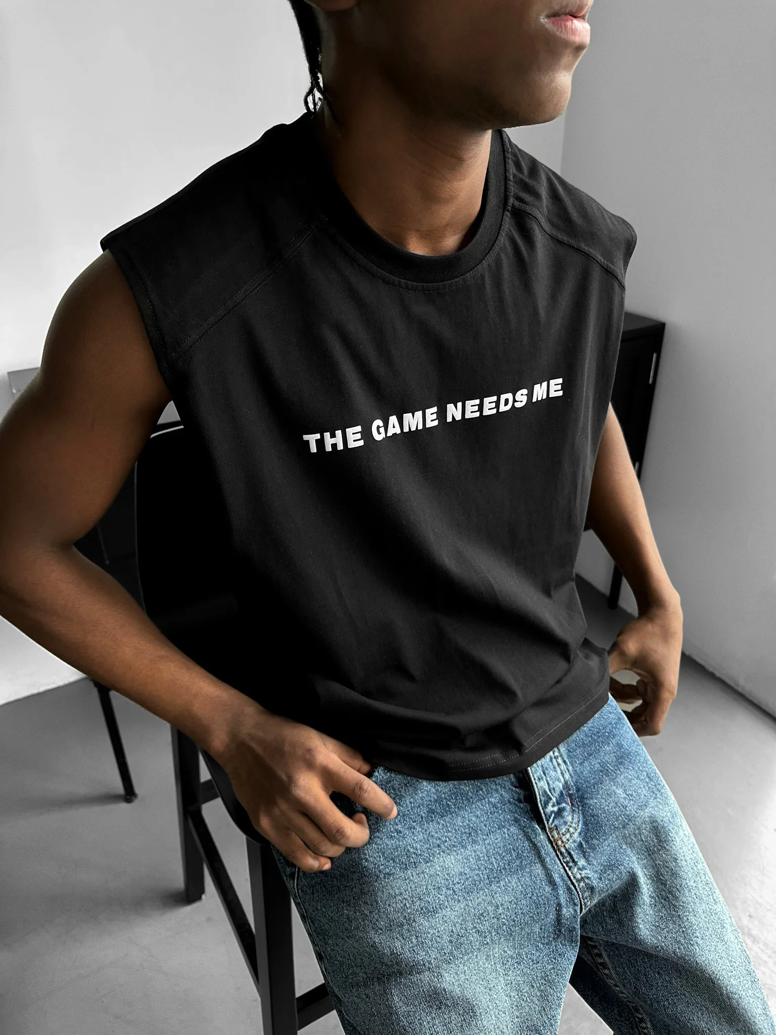 Oversize Game Tanktop - Black - Image 2