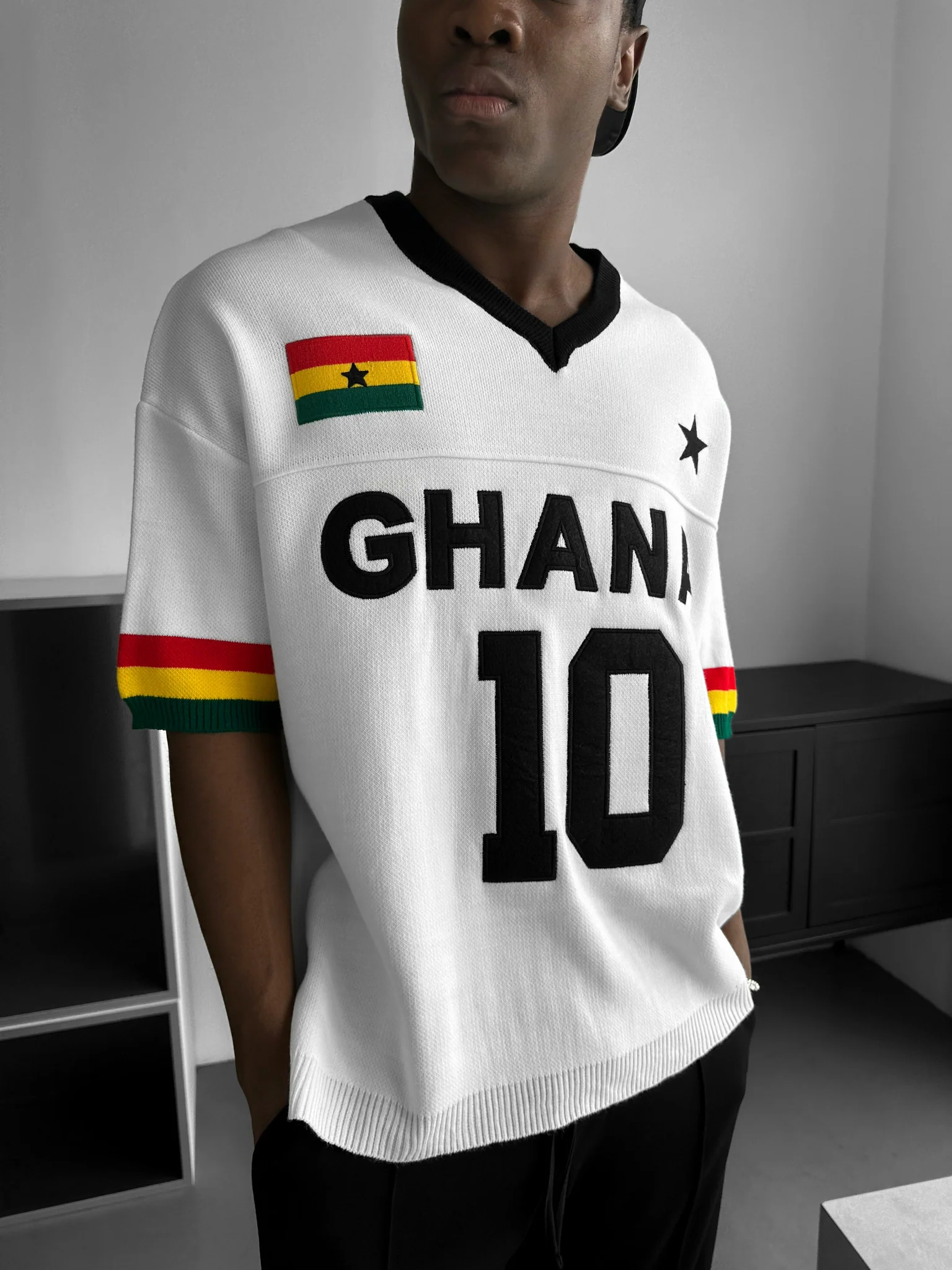 Oversize Ghana Knit T-shirt - White - Image 5