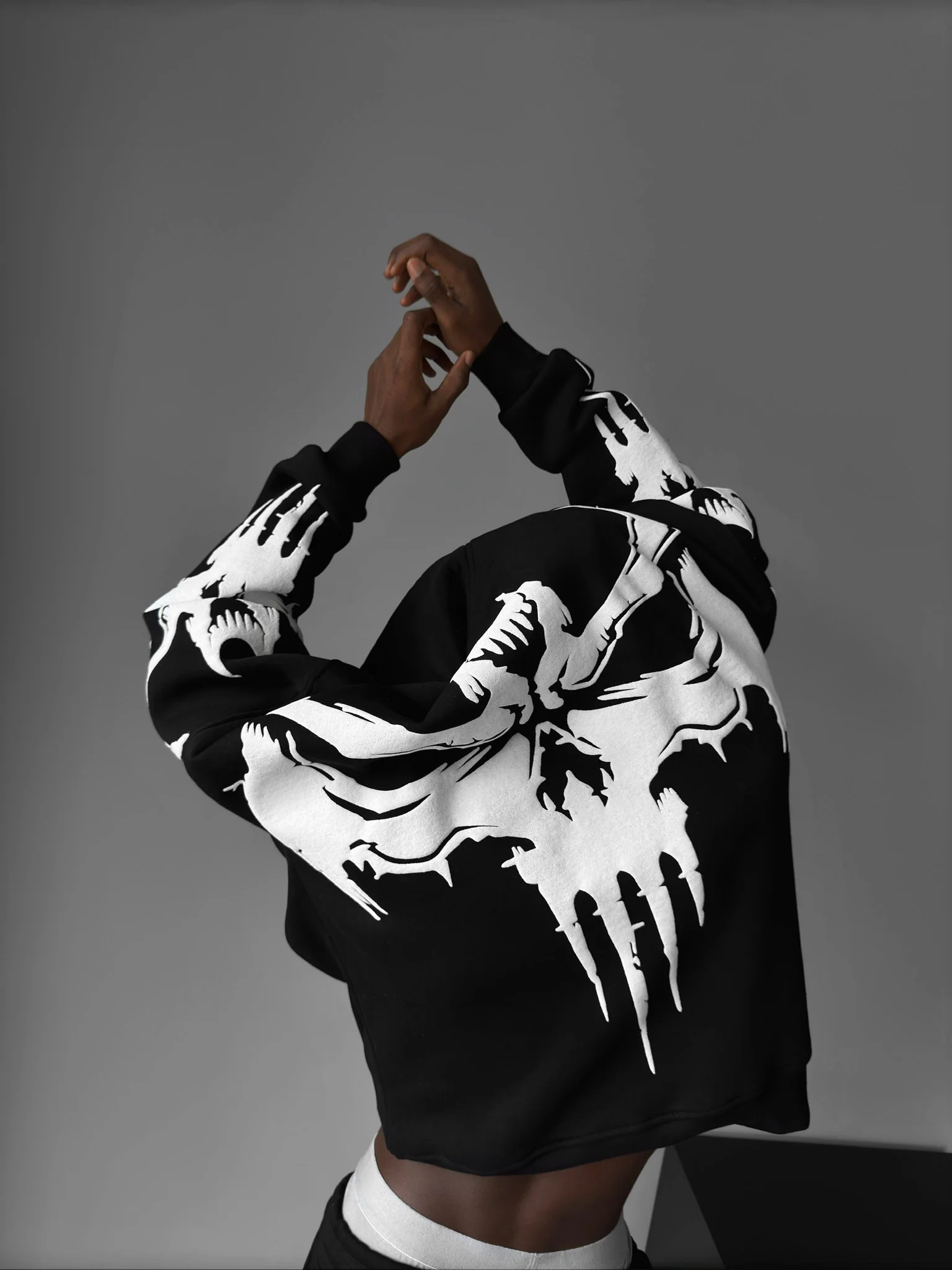 Oversize Ghost Hoodie - Black - Image 3