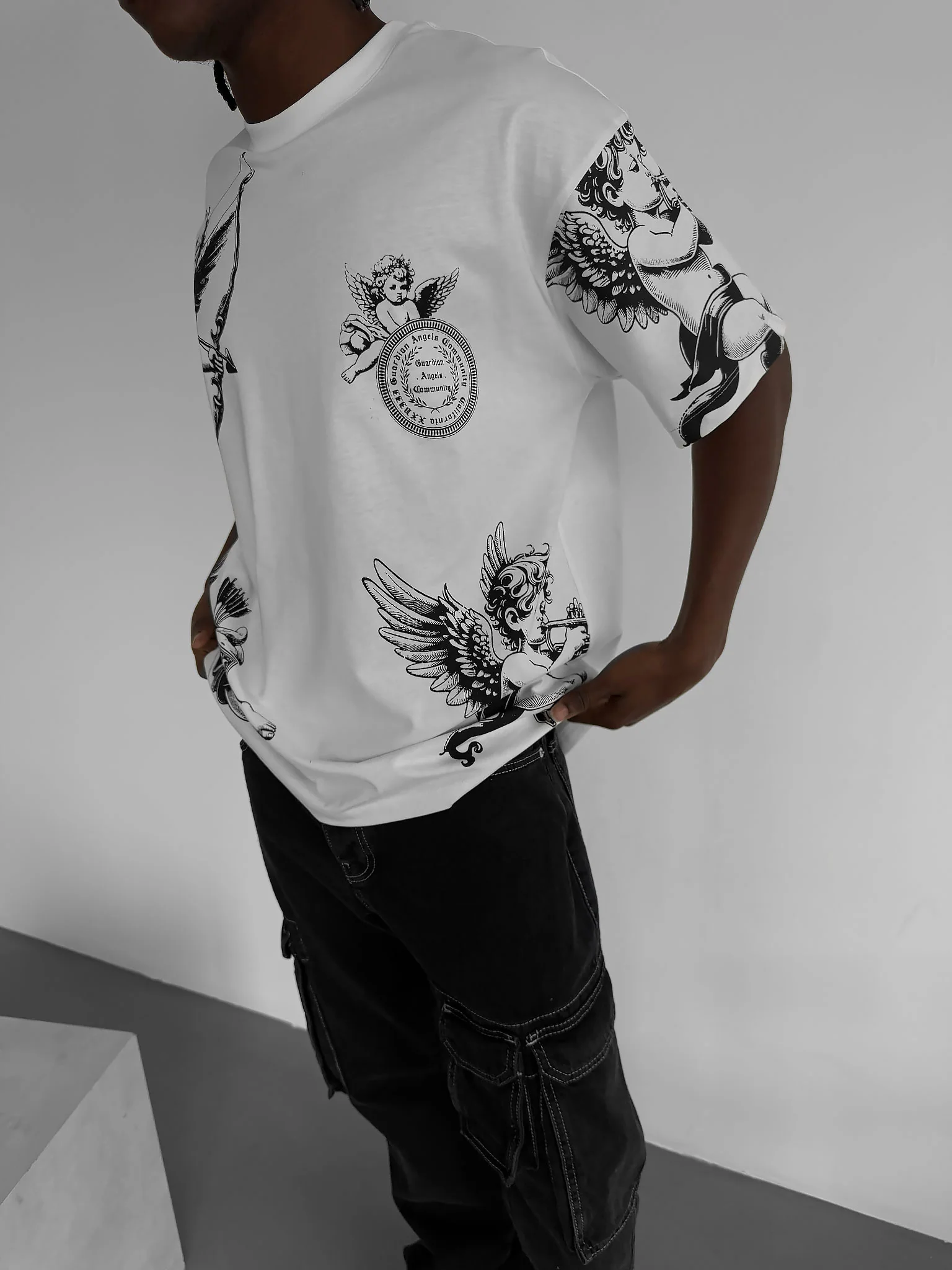 Oversize Guardian Angels T-Shirt - Ecru - Image 5