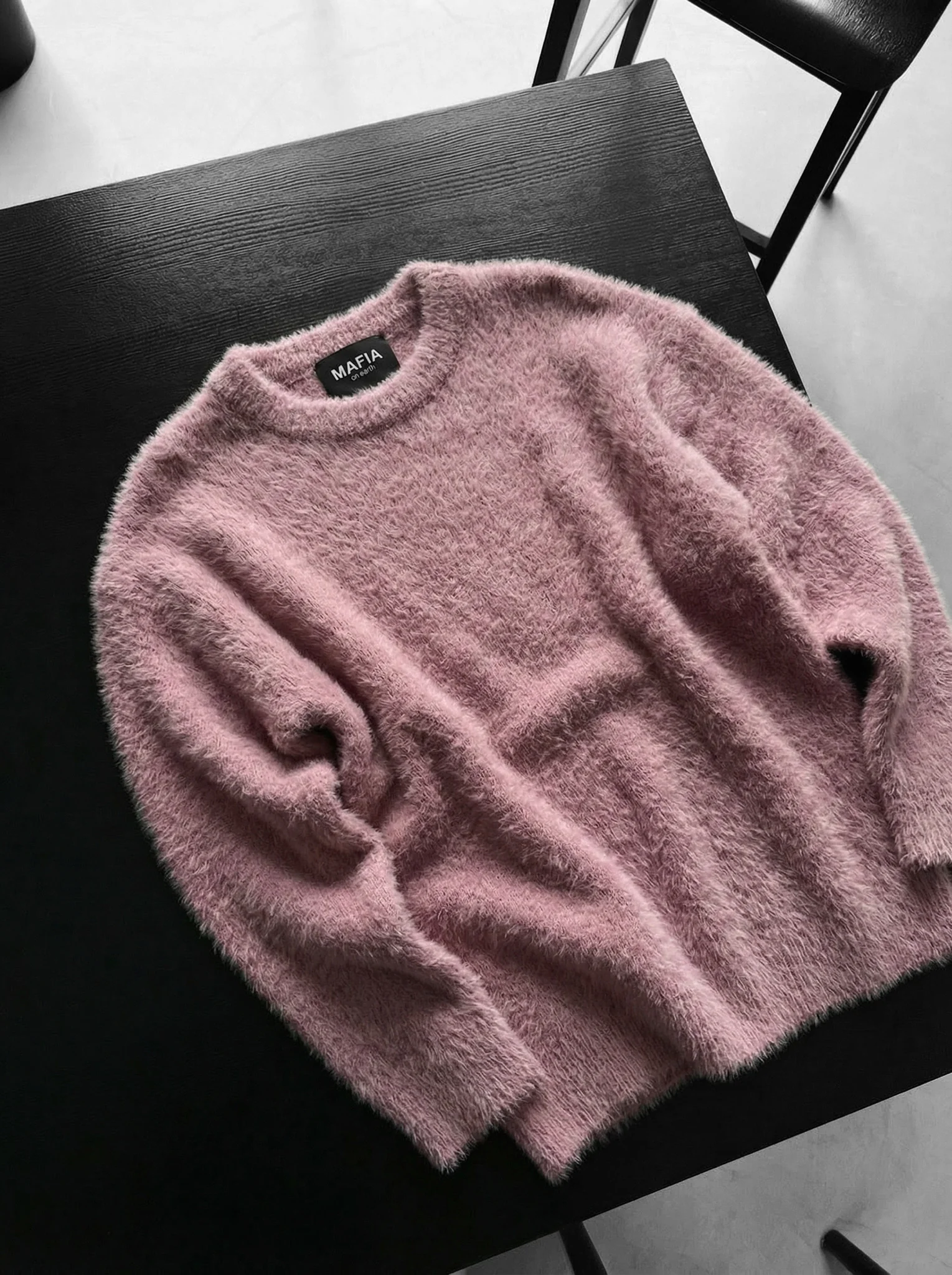 Oversize Hairy Rope Sweater - Lilac Whisper