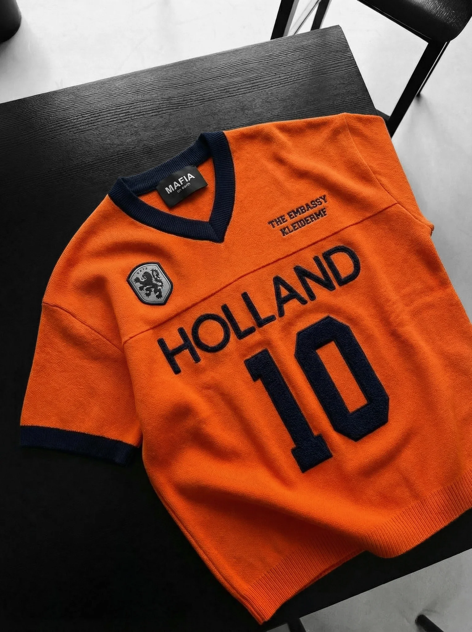 Oversize Holland Knit T-shirt - Orange