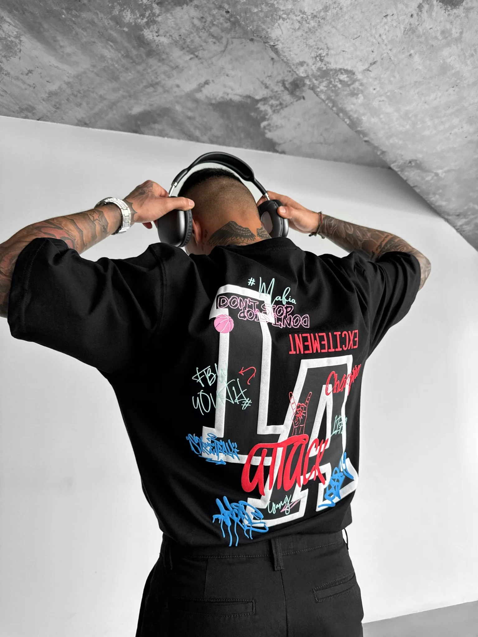 Oversize L.A T-shirt - Black - Image 4