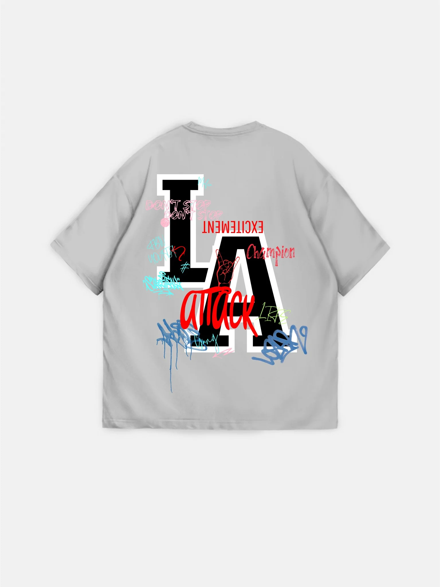 Oversize L.A T-shirt - Grey - Image 7
