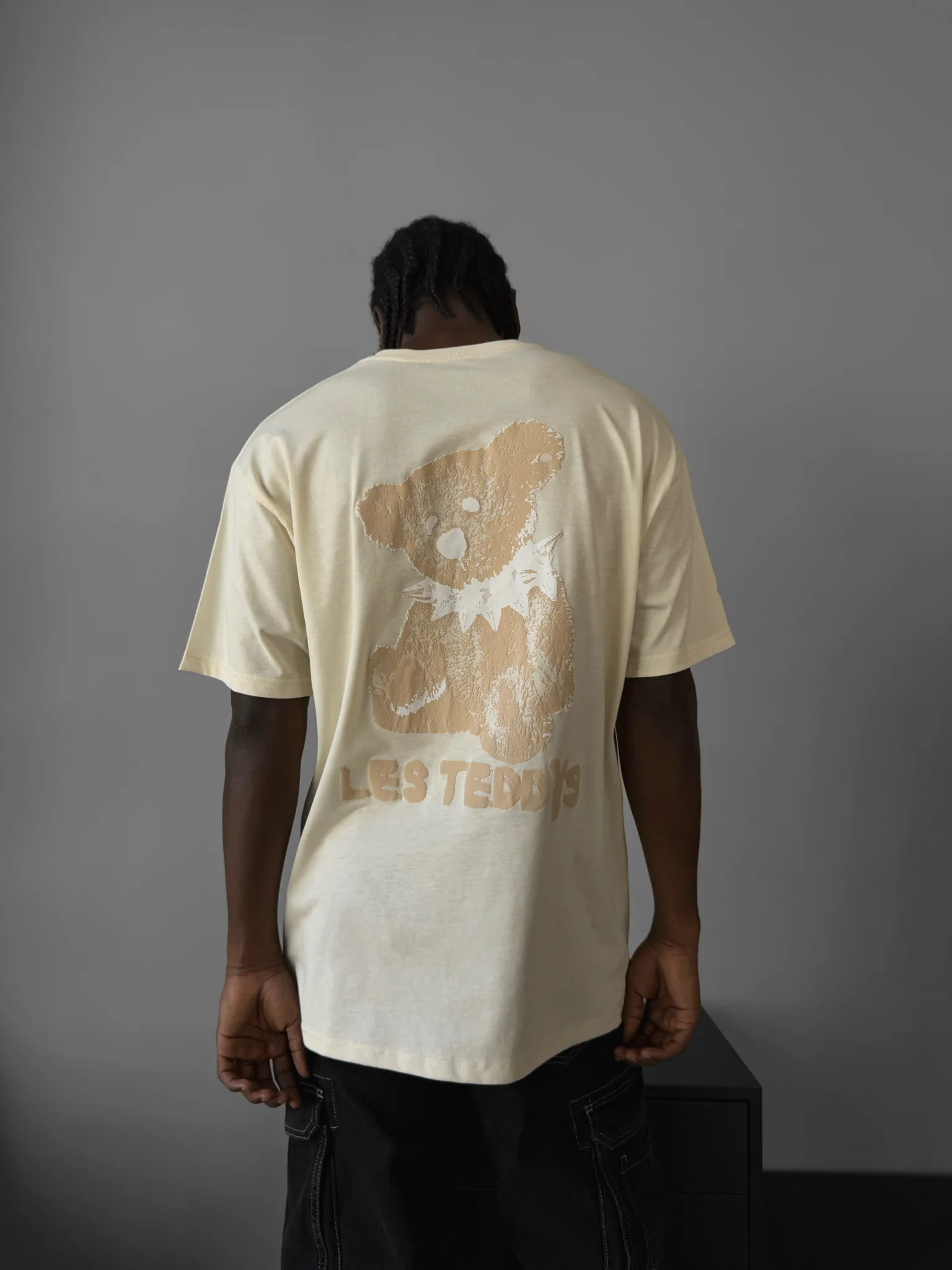 Oversize 'Les Teddys' T-Shirt - Antique White