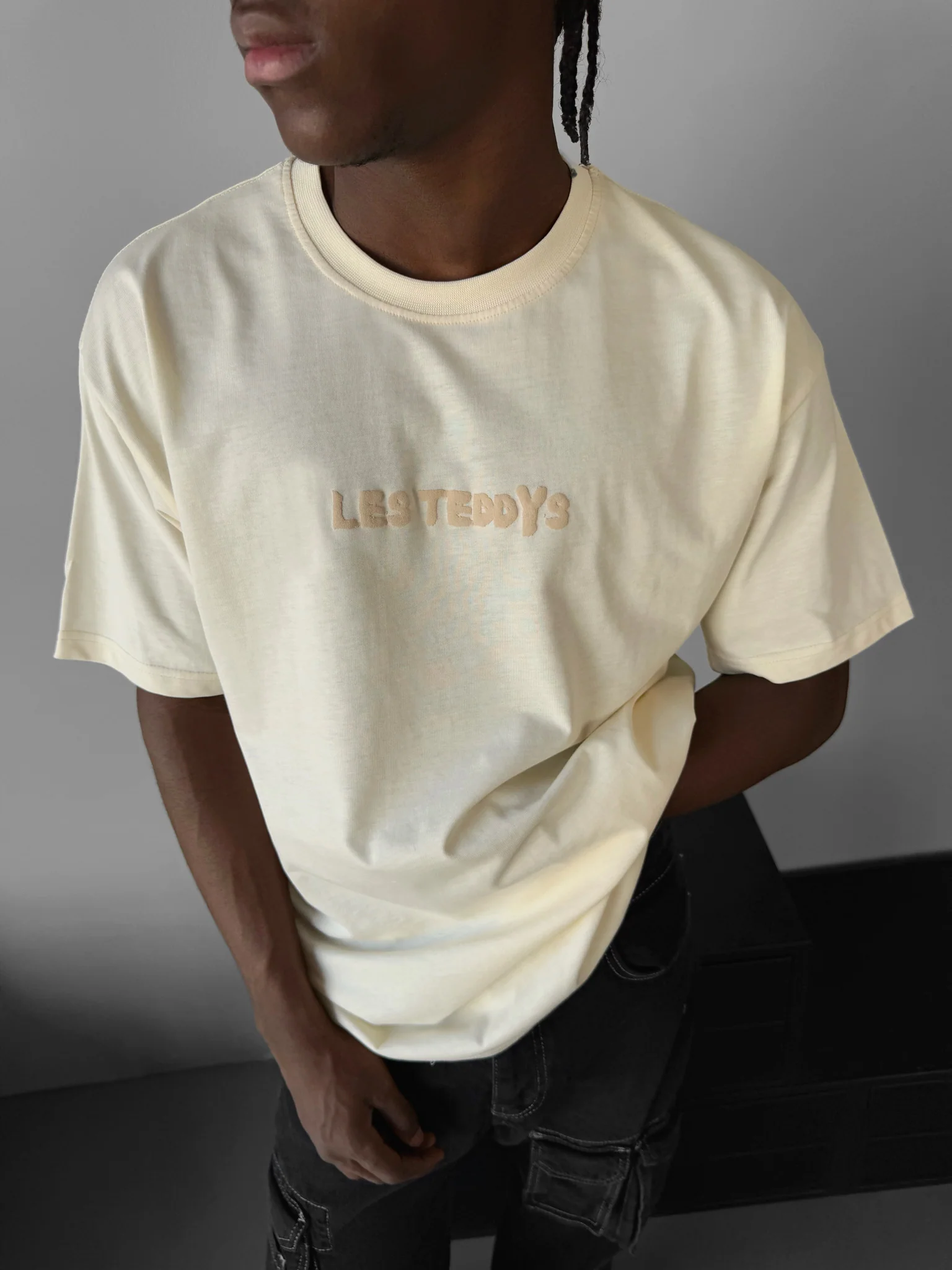 Oversize 'Les Teddys' T-Shirt - Antique White - Image 2