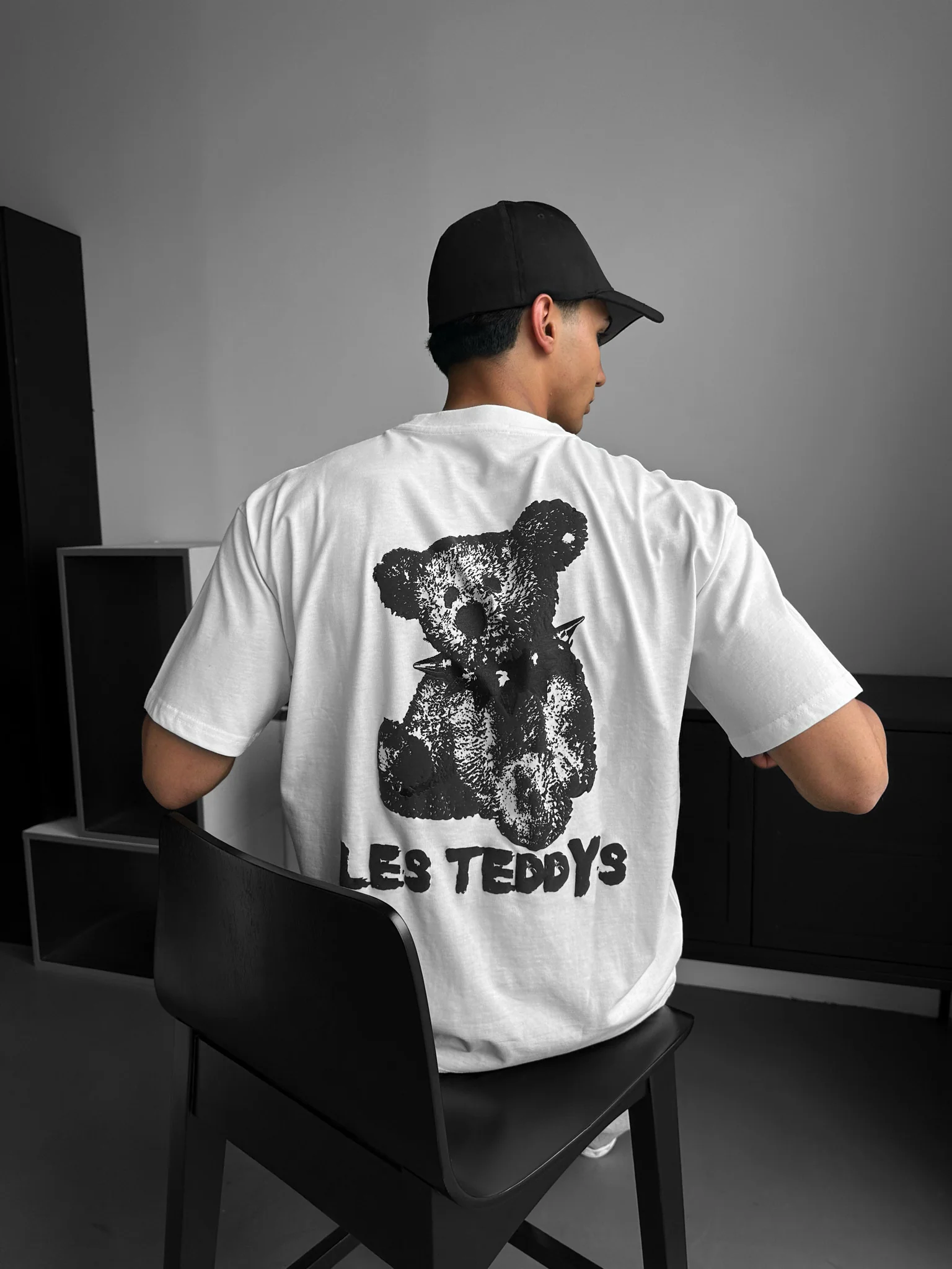 Oversize 'Les Teddys' T-Shirt - Ecru and Black - Image 3