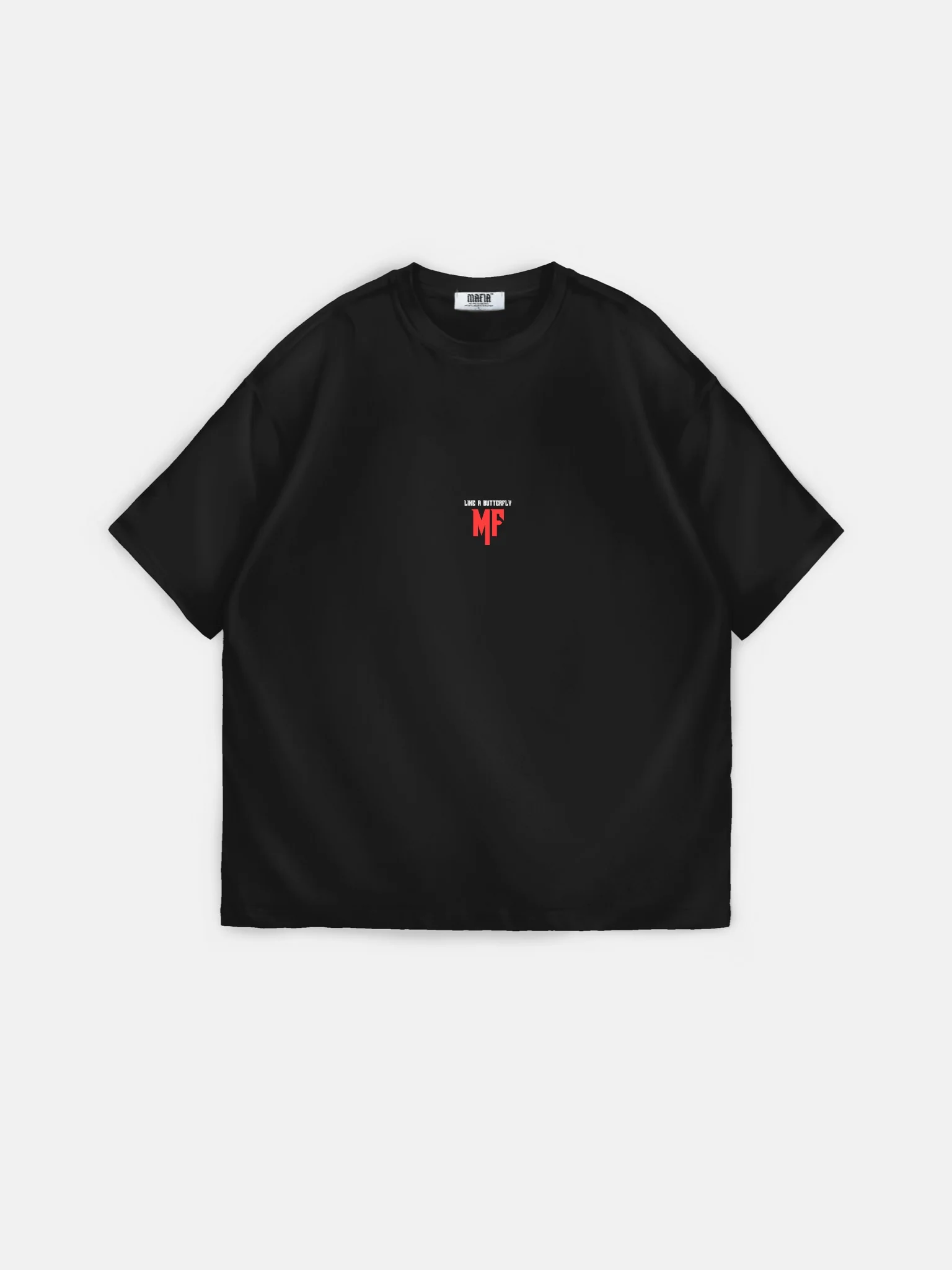 Oversize 'Like a Butterfly' T-Shirt - Black - Image 7