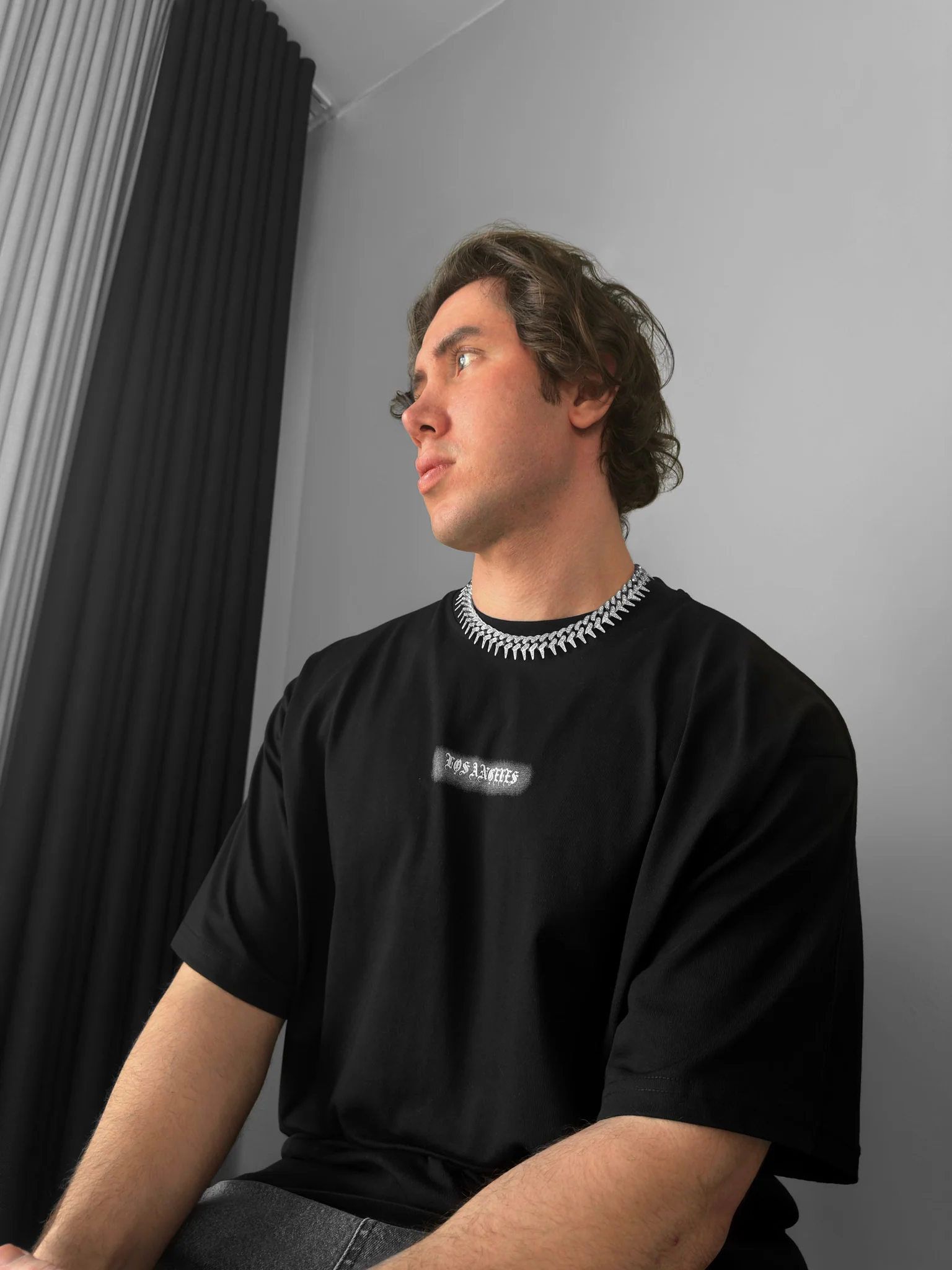 Oversize Los Angeles T-shirt - Black - Image 2