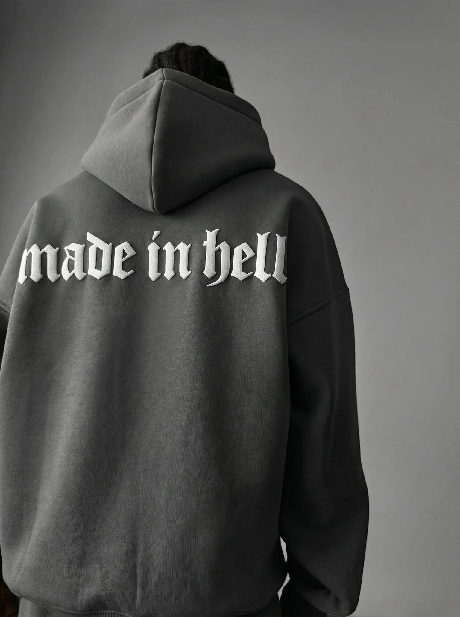 Oversize Made in Hell Hoodie - Anthracite - Image 3