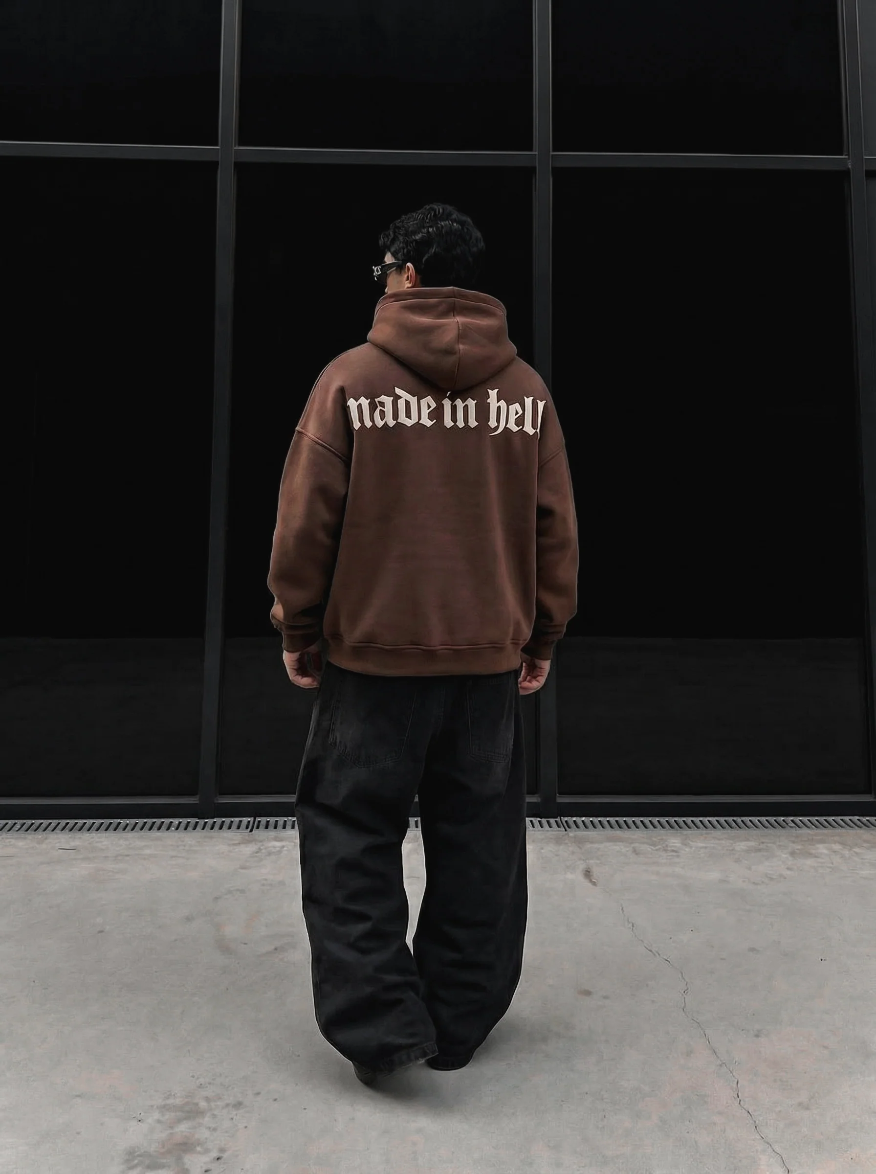 Oversize Made in Hell Hoodie - Brown