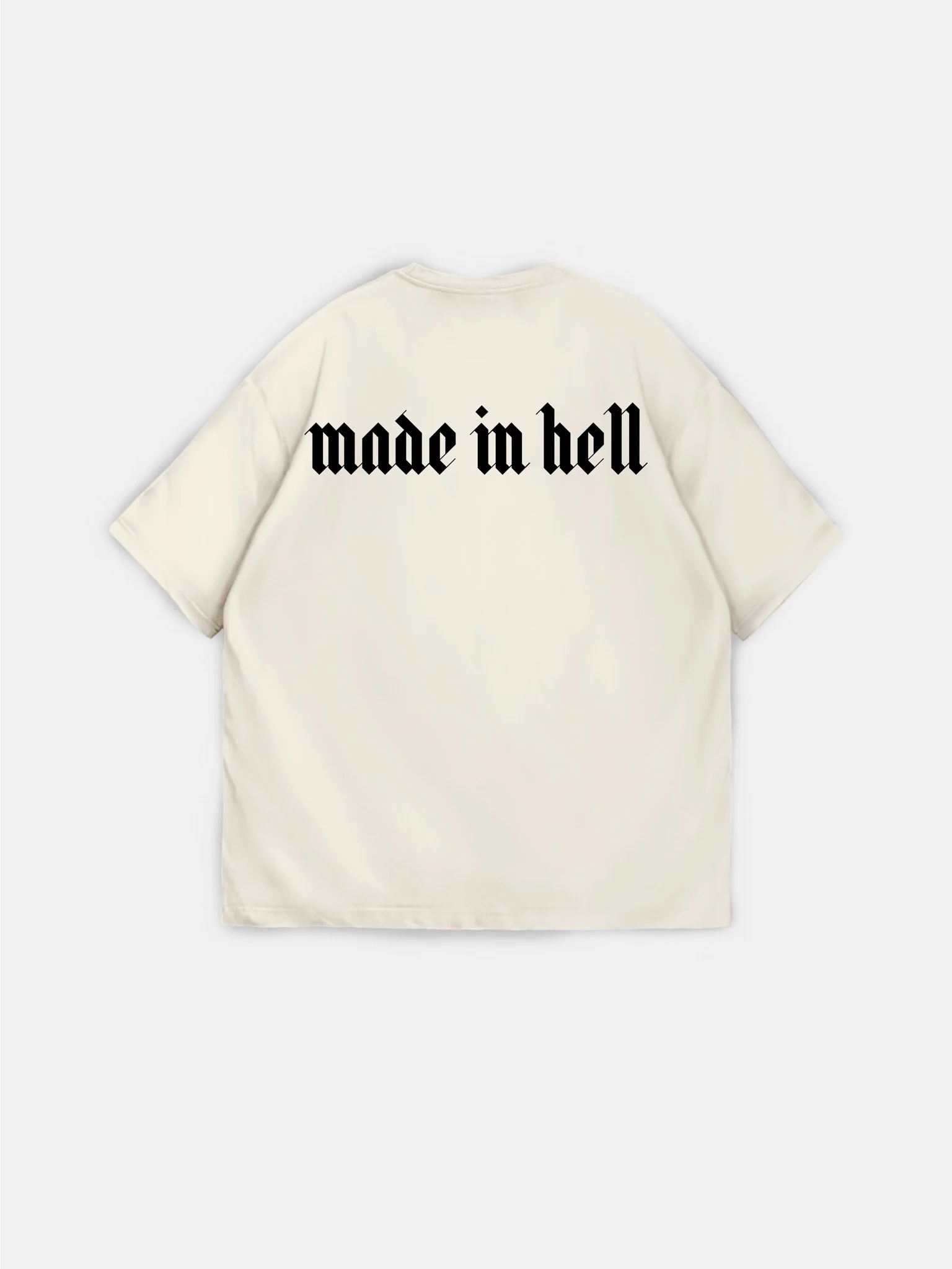 Oversize Made in Hell T-shirt - Beige