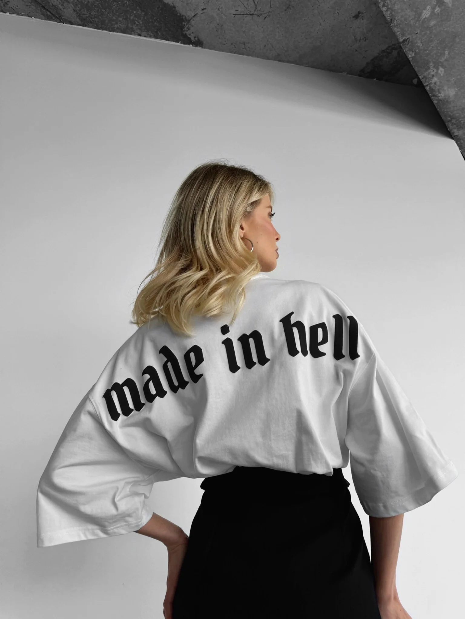 Oversize Made in Hell T-shirt - Ecru - Image 5