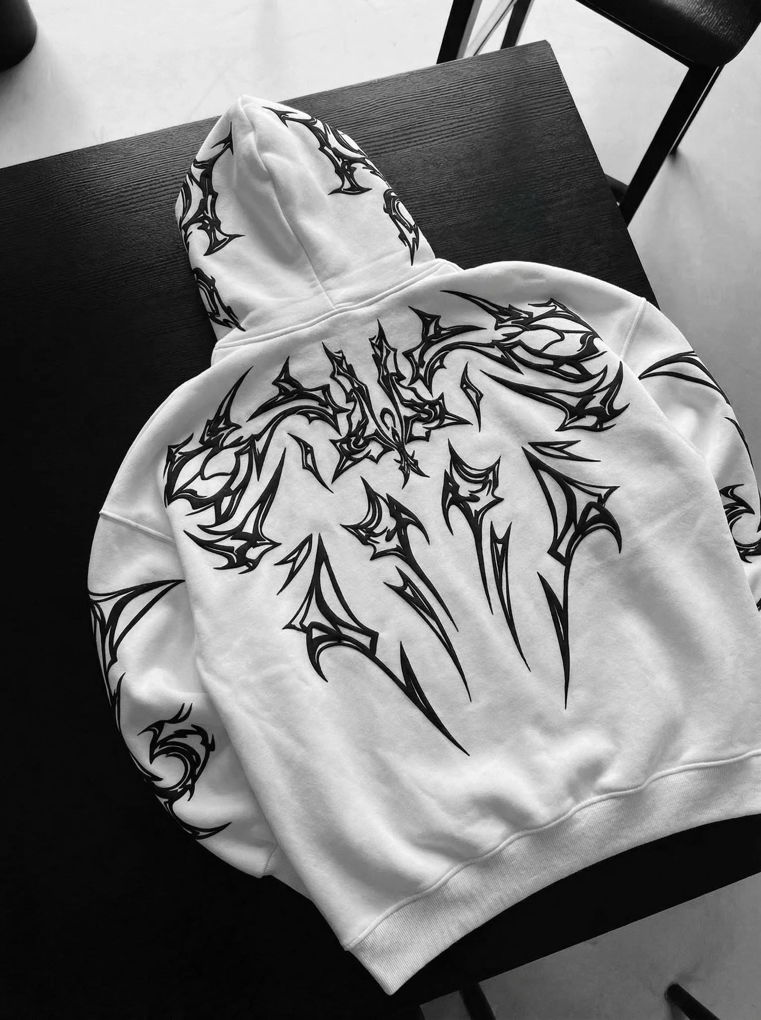 Oversize Mafia Tribal Hoodie - White - Image 2