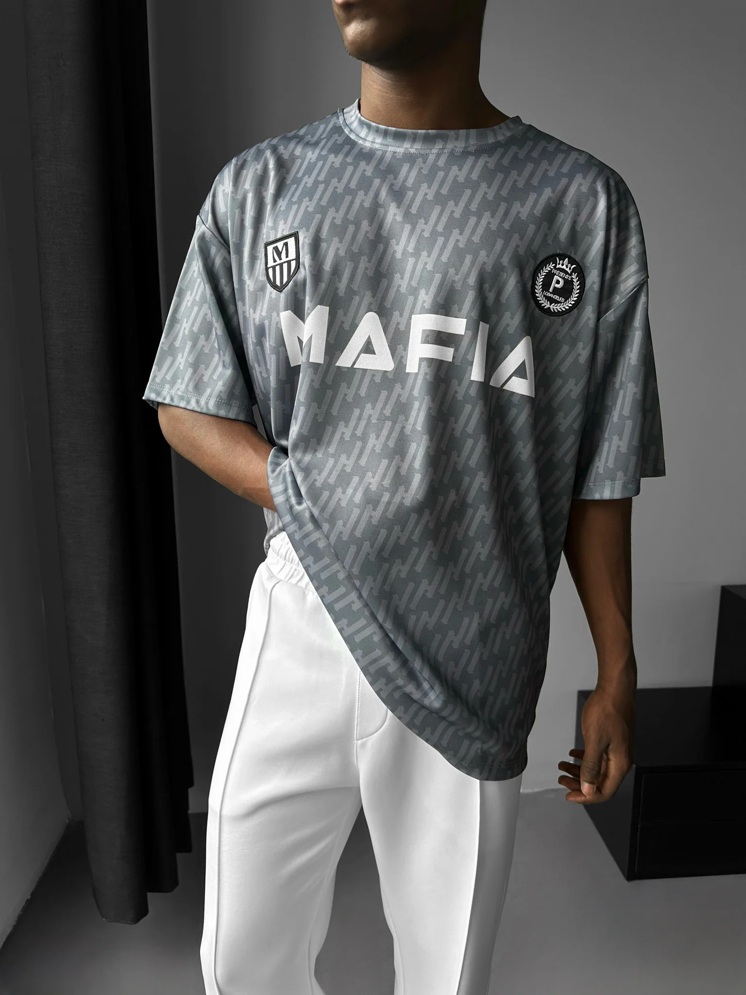 Oversize Mafia Trikot T-Shirt - Anthracite - Image 2