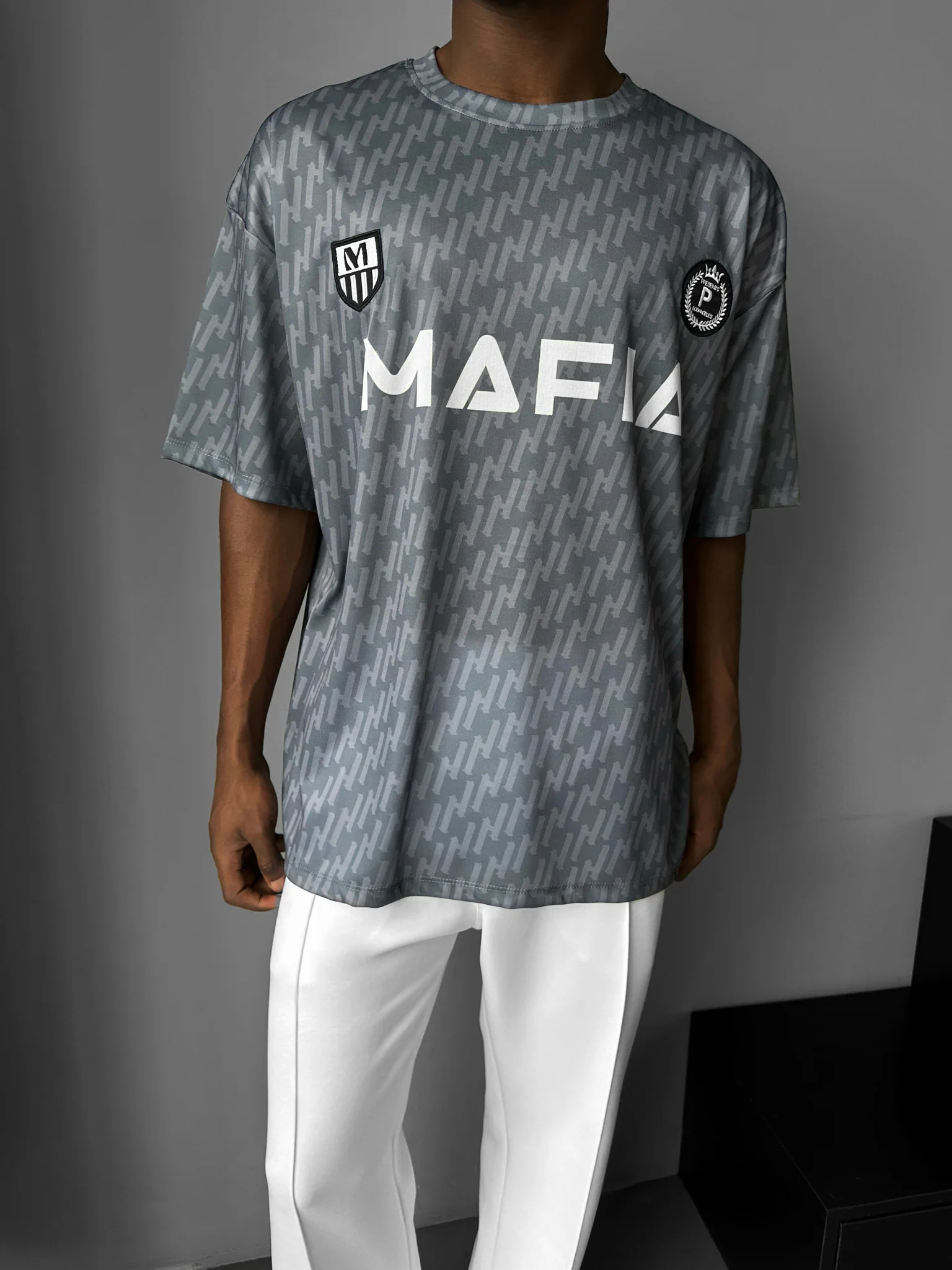 Oversize Mafia Trikot T-Shirt - Anthracite - Image 6